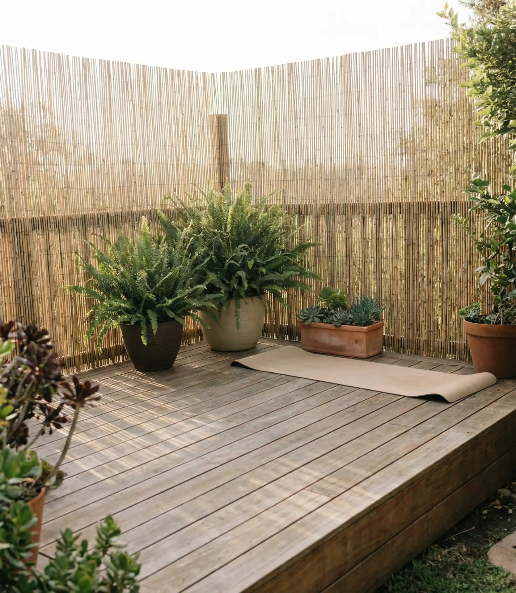 Outdoor Yoga Platform with Privacy Screen 1