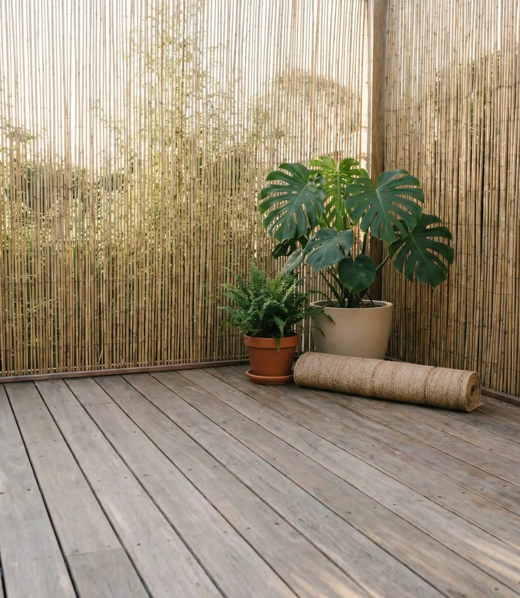 Outdoor Yoga Platform with Privacy Screen 2