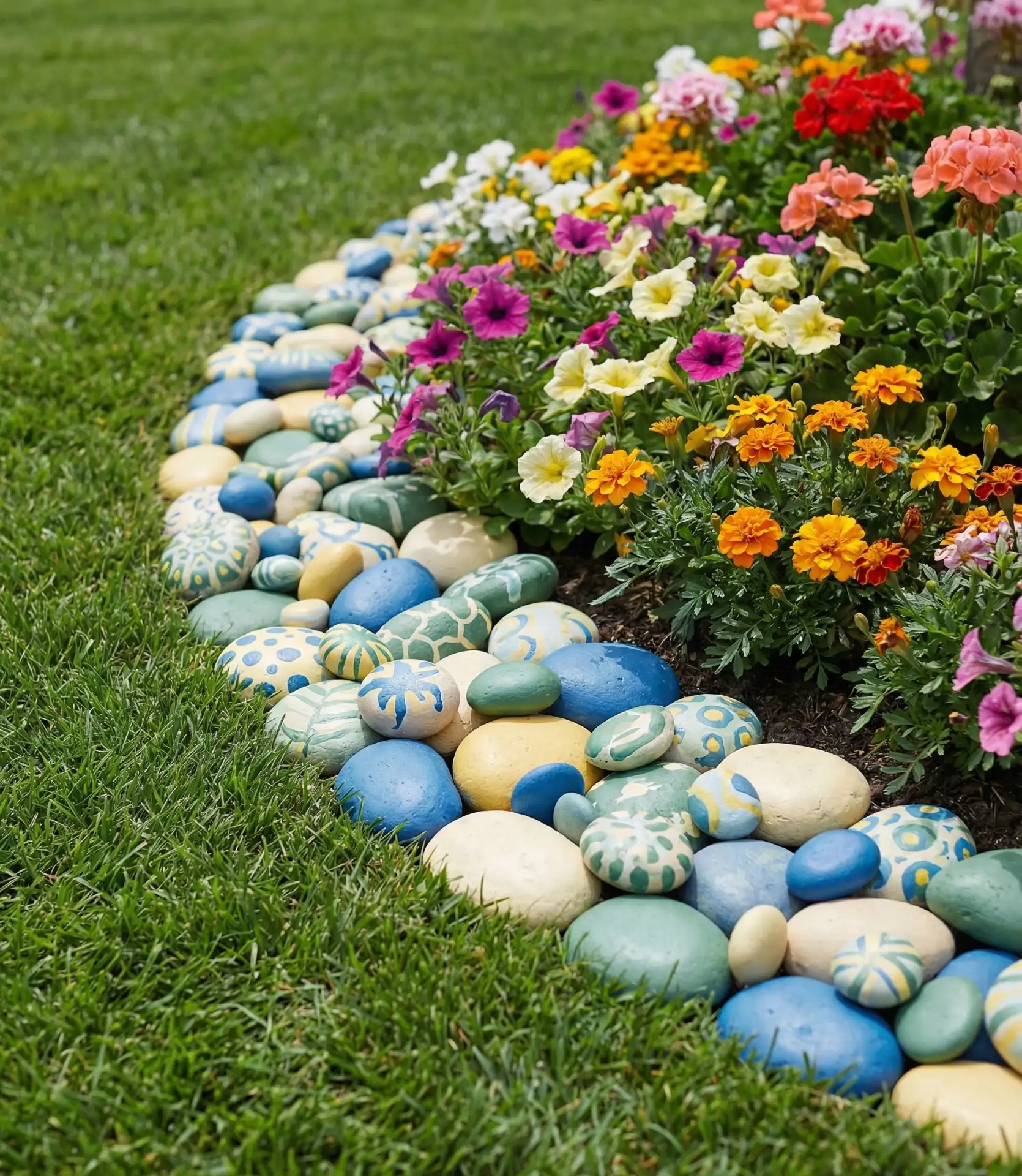 Painted Rock Garden Border 1