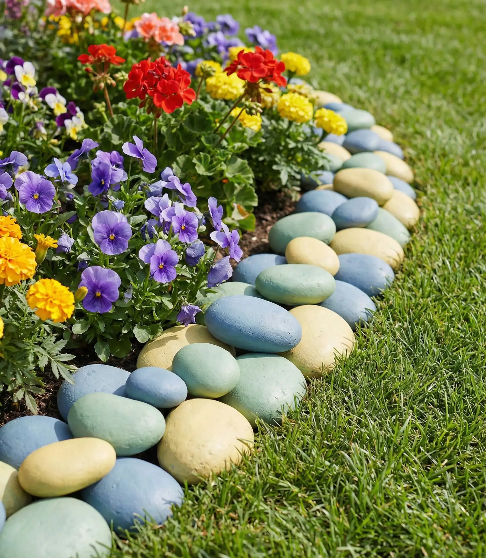 Painted Rock Garden Border 2