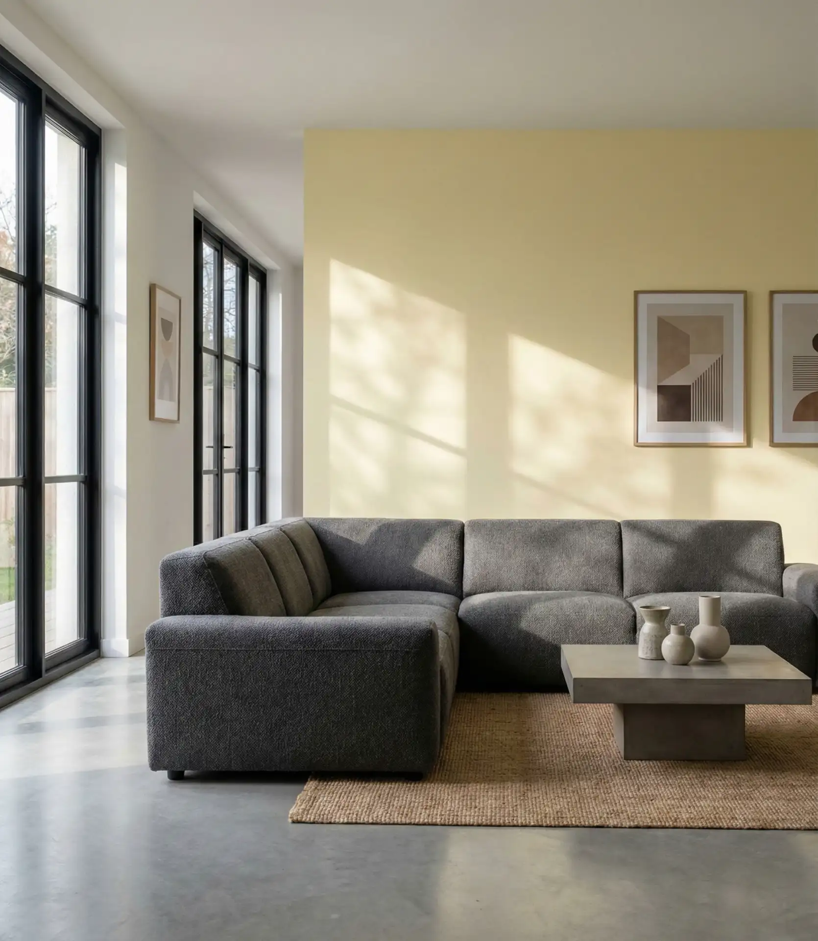 Pale Yellow and Grey Modern Minimalism 2