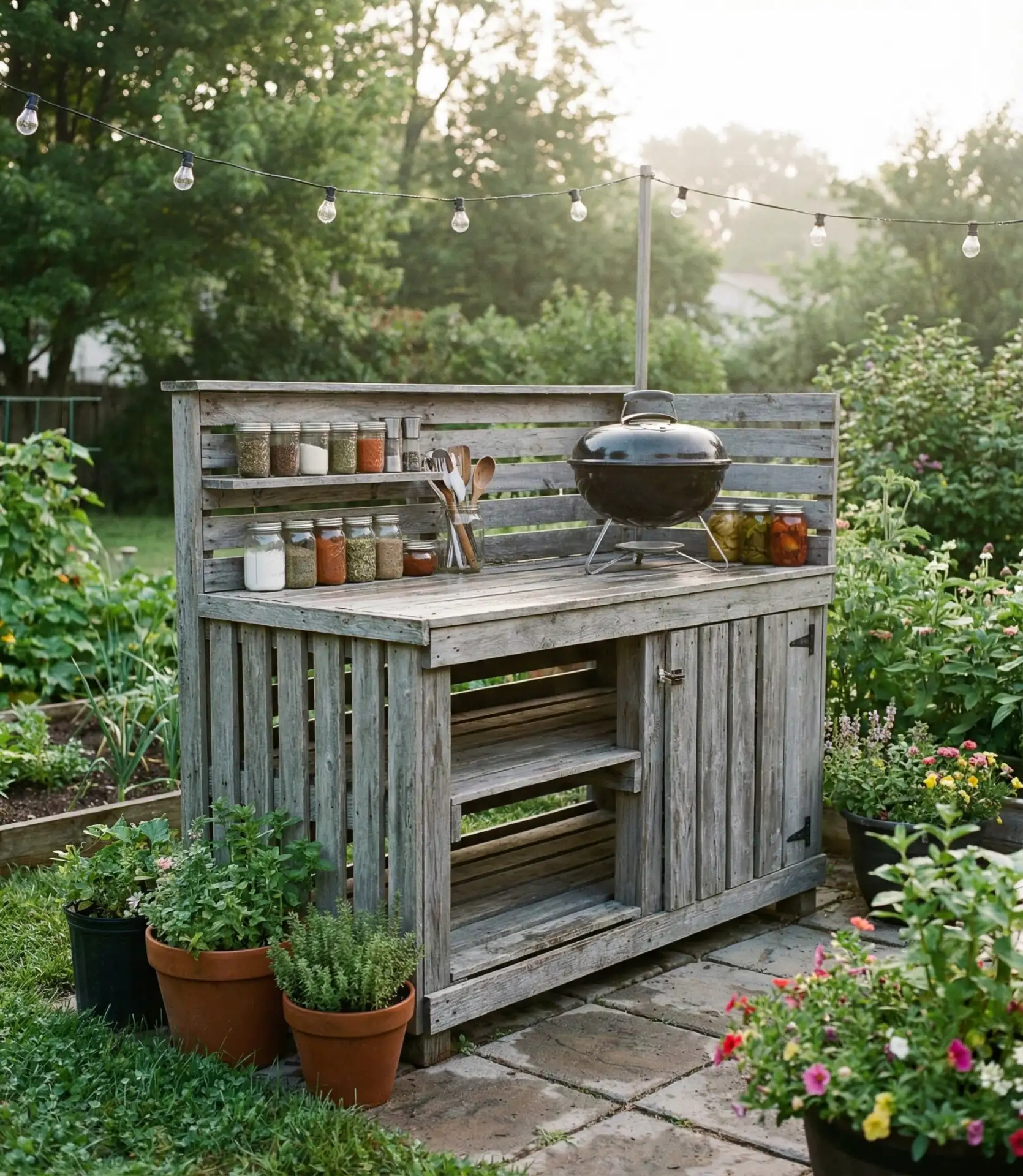 Pallet Wood DIY Kitchen Station 1