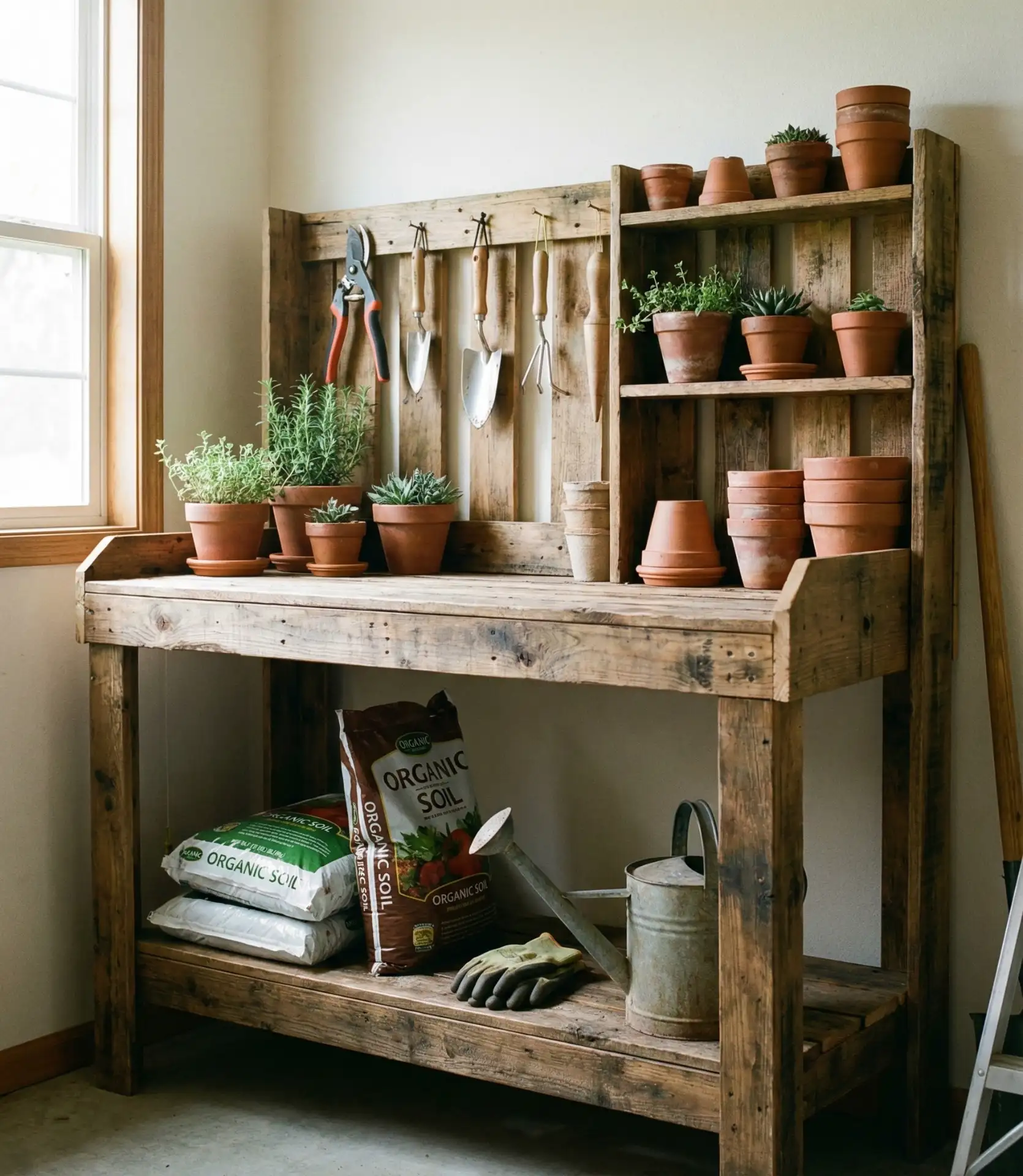 Pallet Wood Potting Bench 1