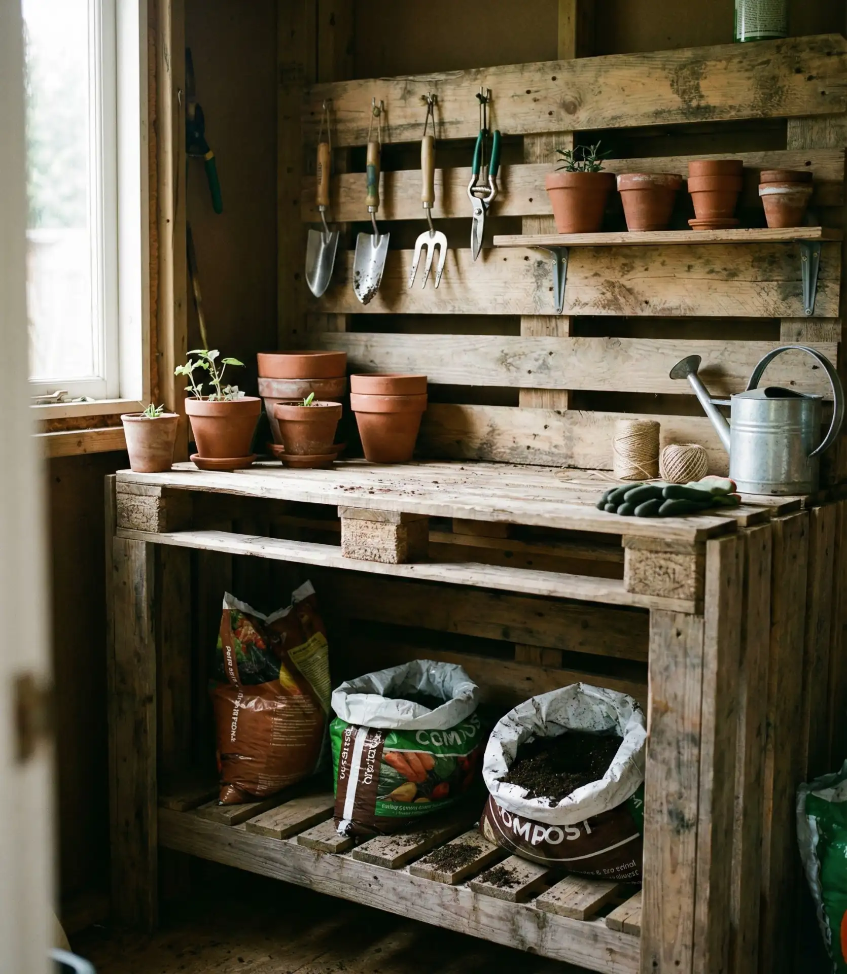 Pallet Wood Potting Bench 2