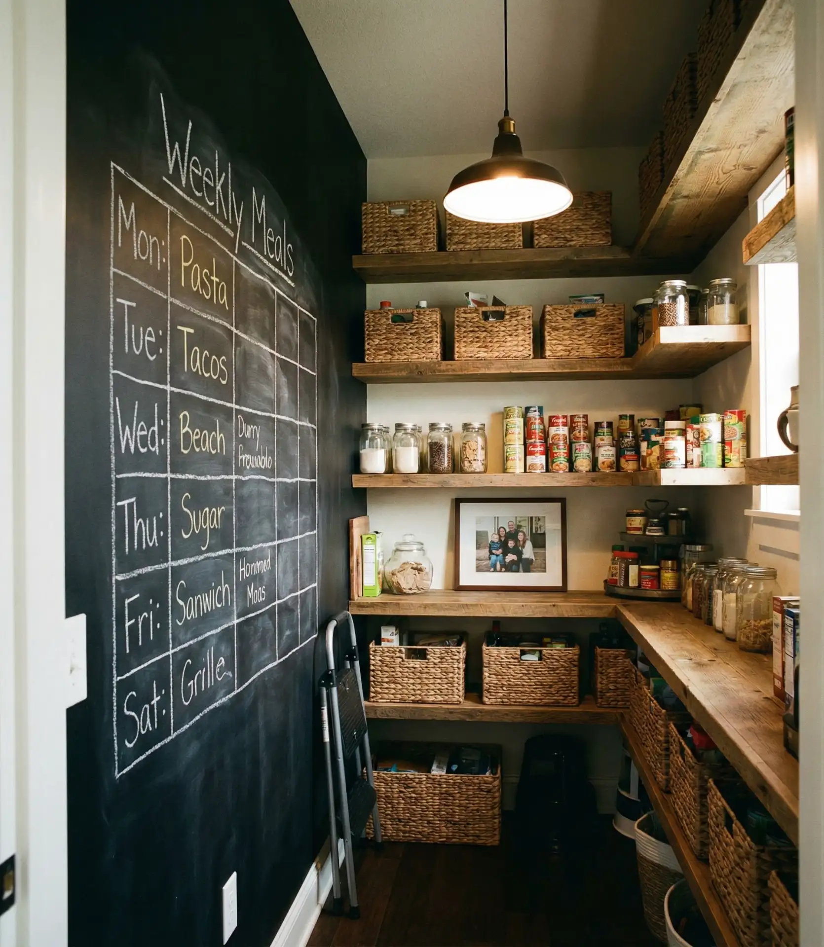 Pantry with Chalkboard Meal Planning Wall 2
