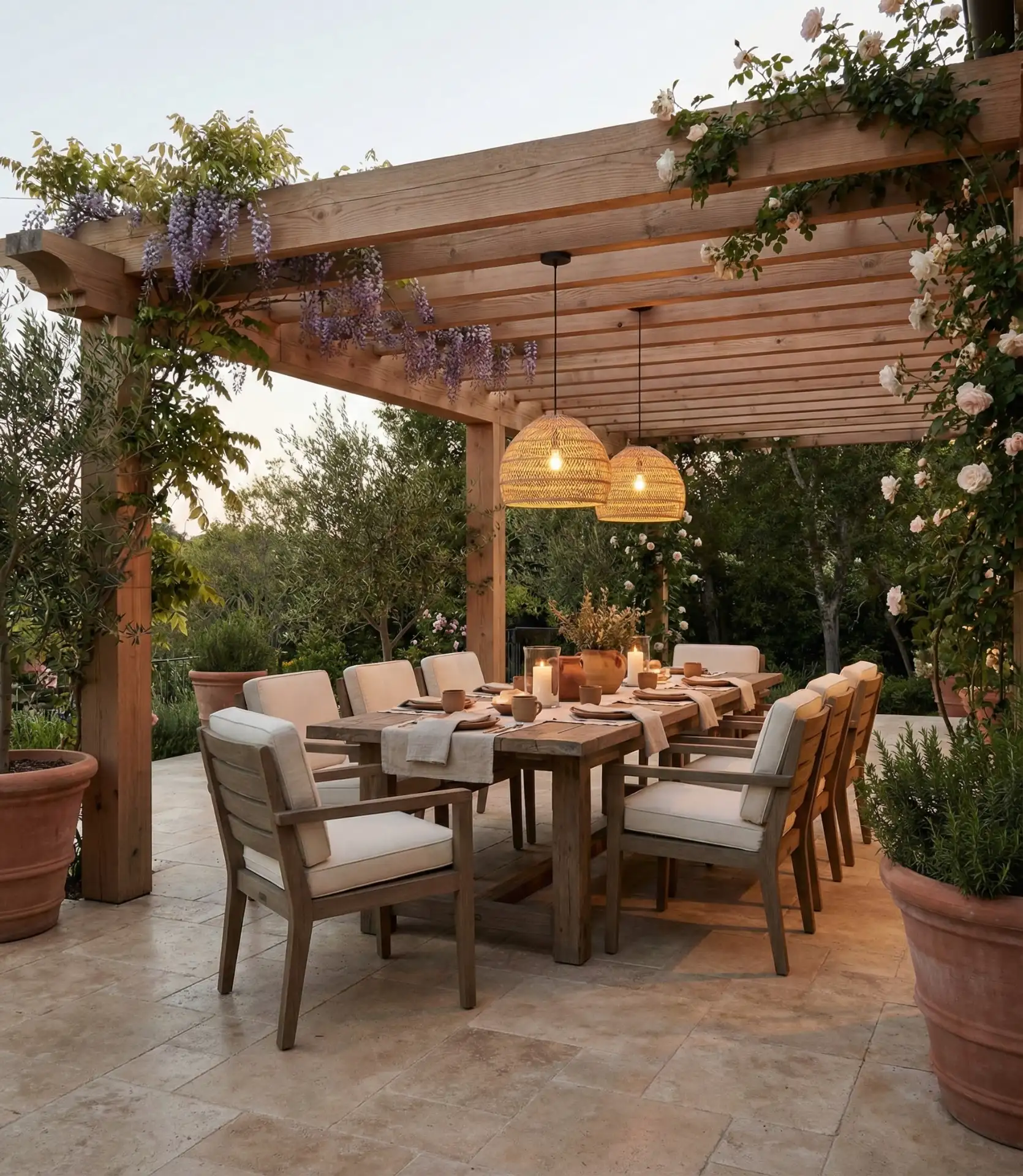 Paver Patio Extension with Pergola and Outdoor Dining 2