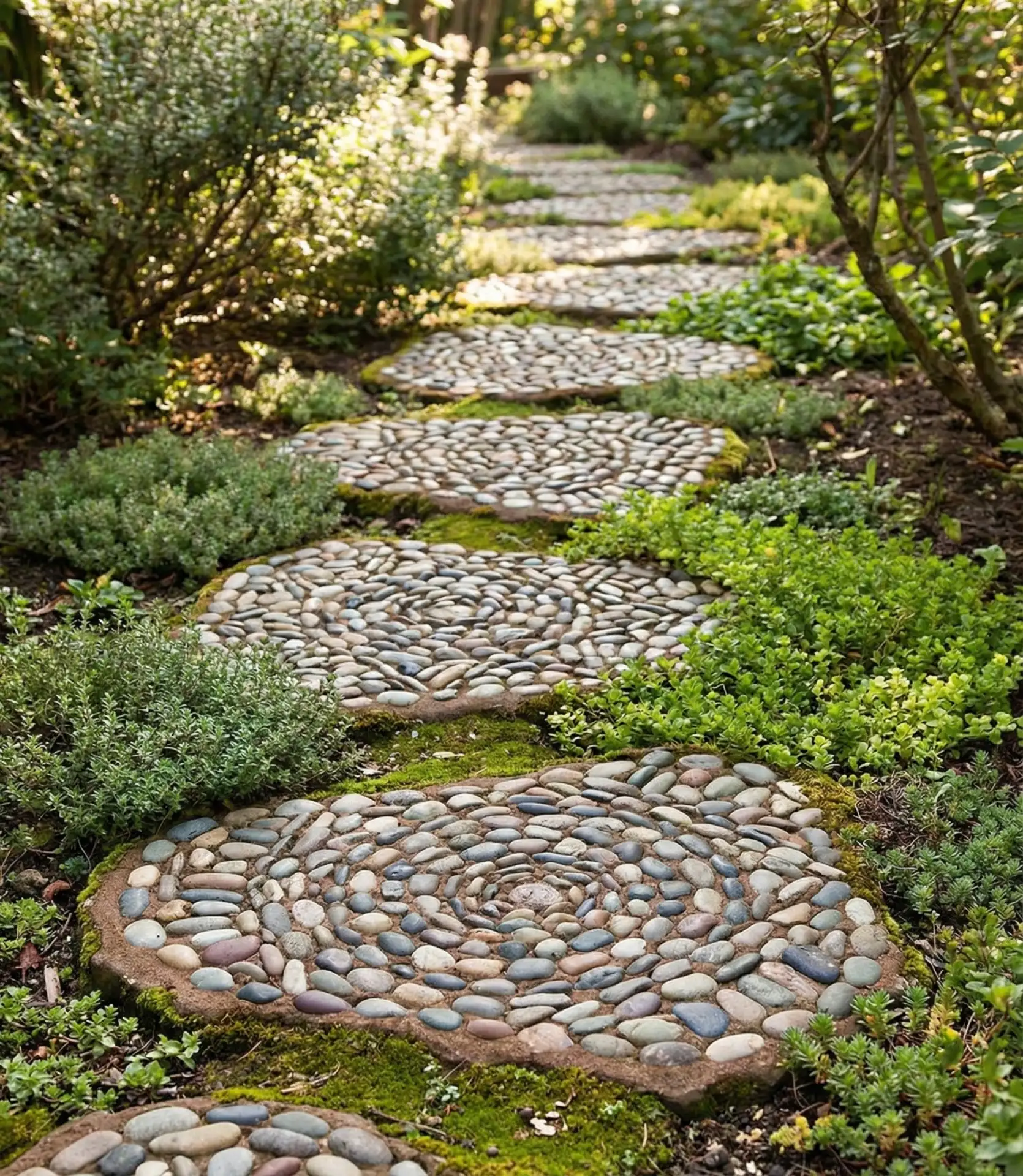 Pebble Mosaic Stepping Path 1