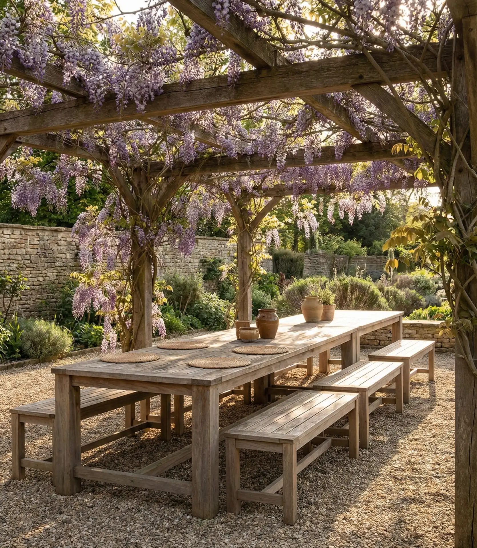 Pergola Dining Area with Climbing Vines 1