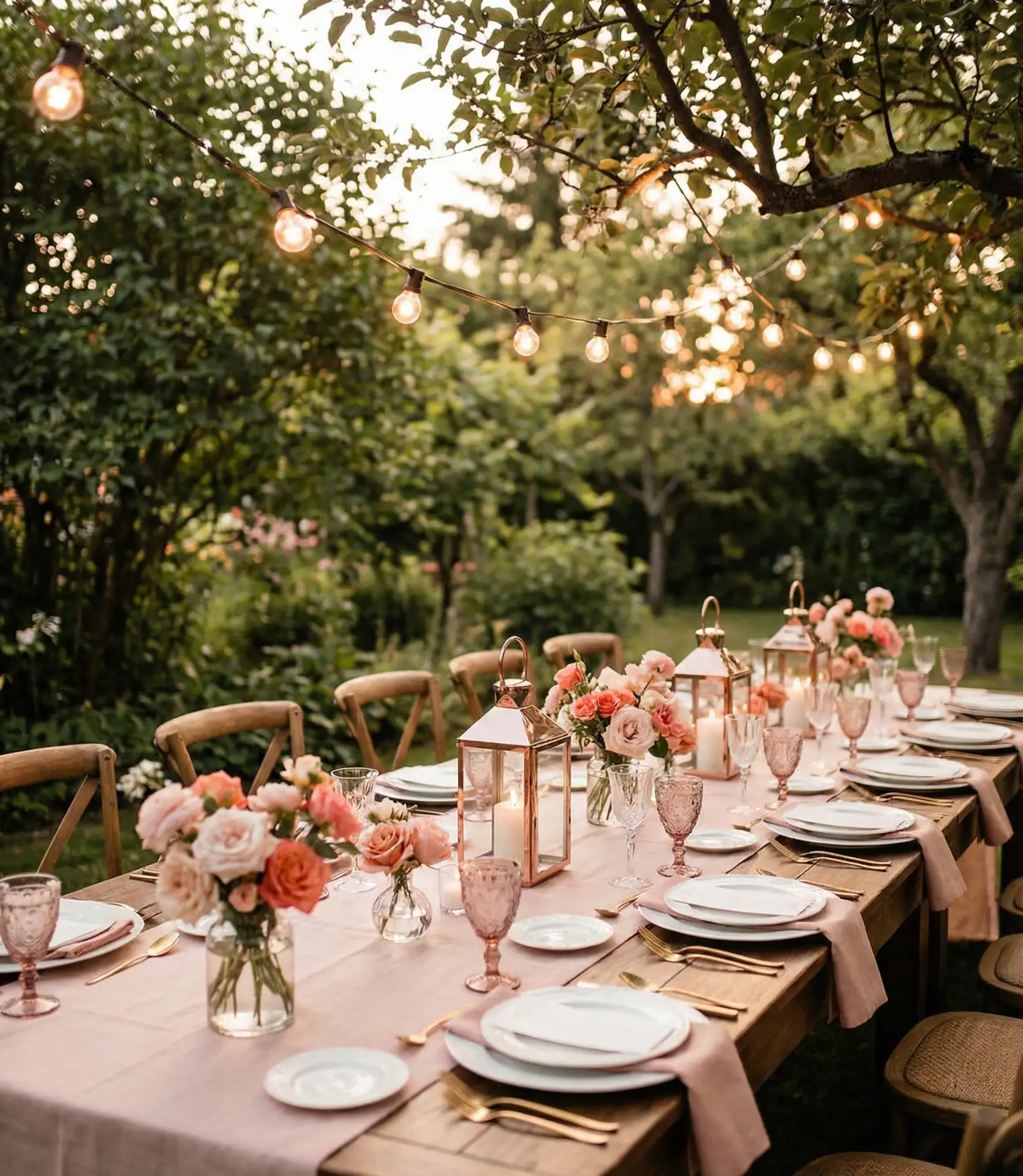 Pink Sunset Garden Party Setup 1