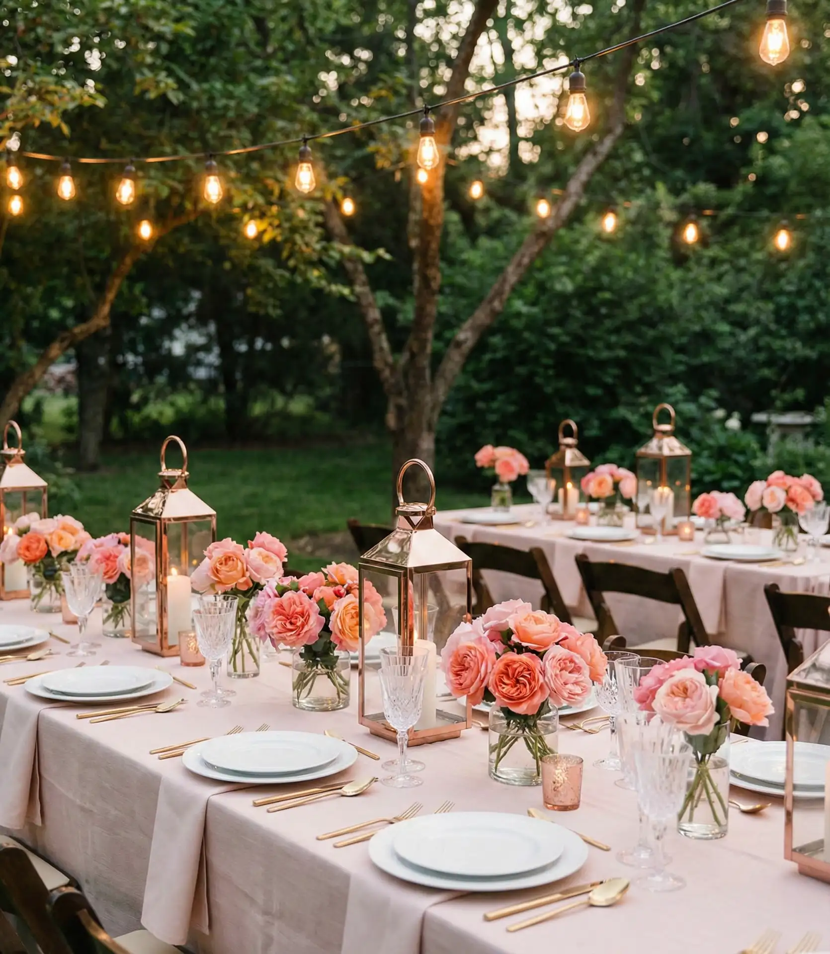 Pink Sunset Garden Party Setup 2