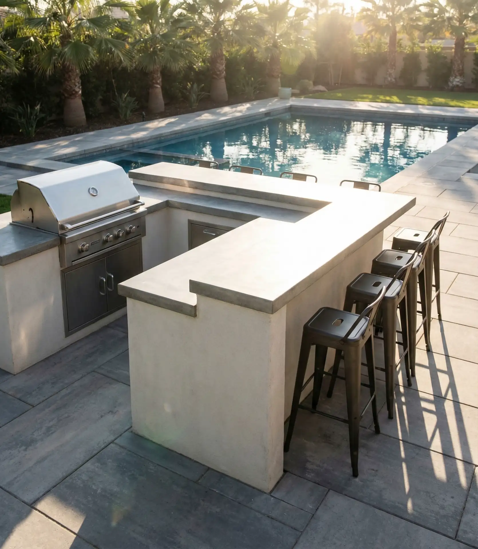 Poolside Kitchen for Backyard Pool Integration 2