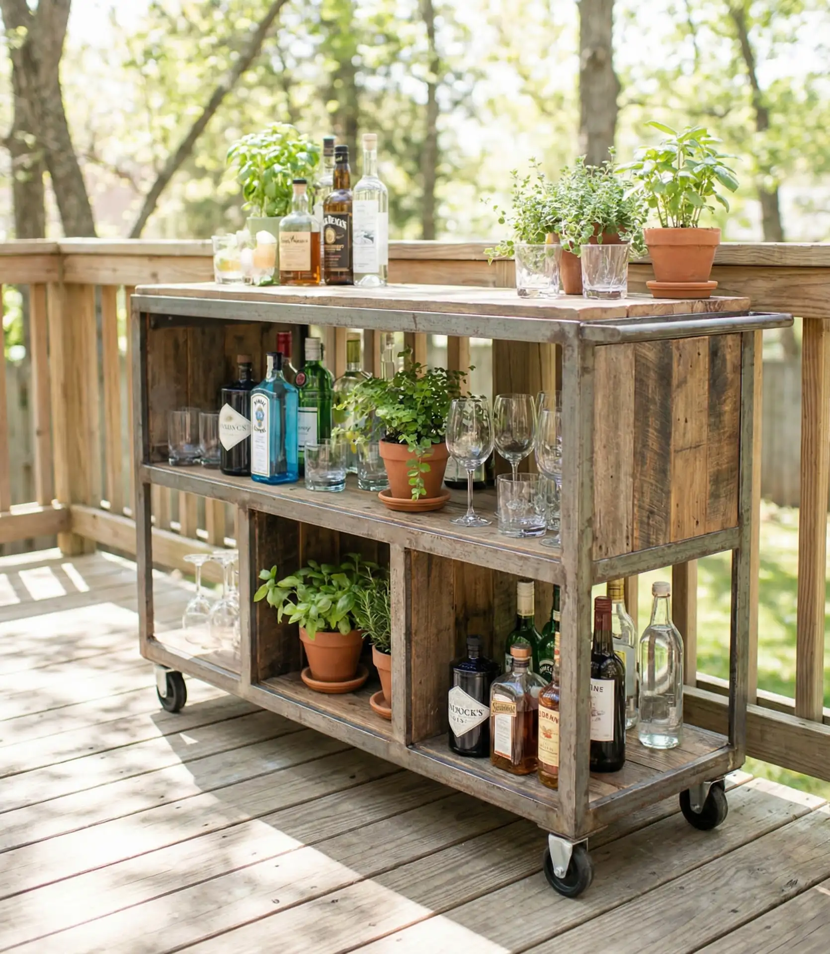 Portable Bar Cart for Flexibility 2