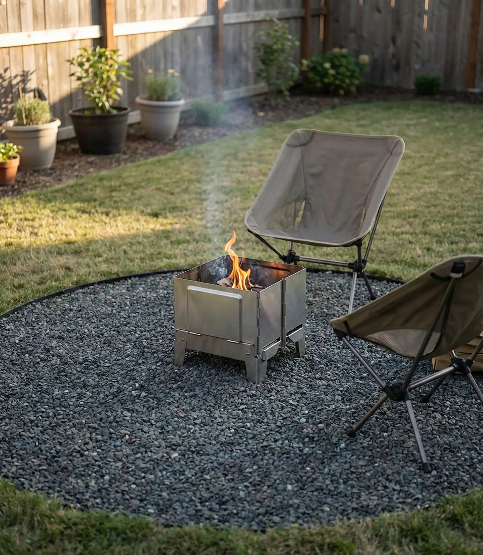 Portable Solo Stove Setup on Gravel Pad 1