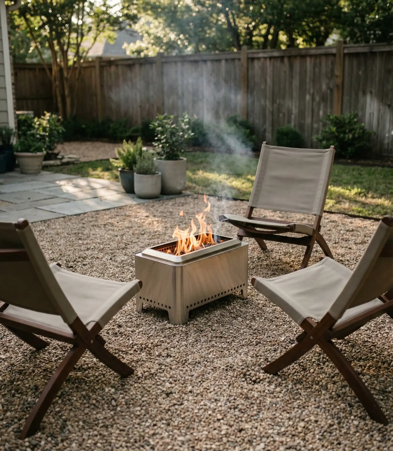 Portable Solo Stove Setup on Gravel Pad 2