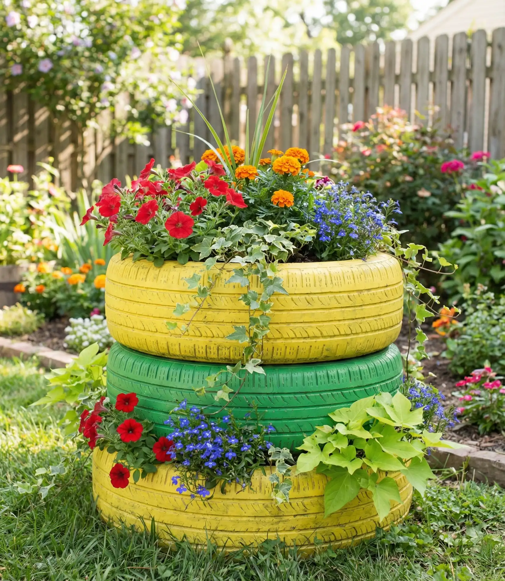 Projects with Repurposed Tire Planters 2