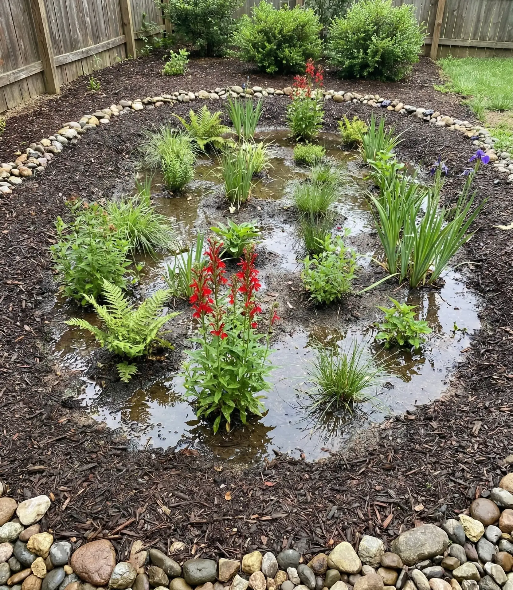 Rain Garden with Native Wetland Plants 2