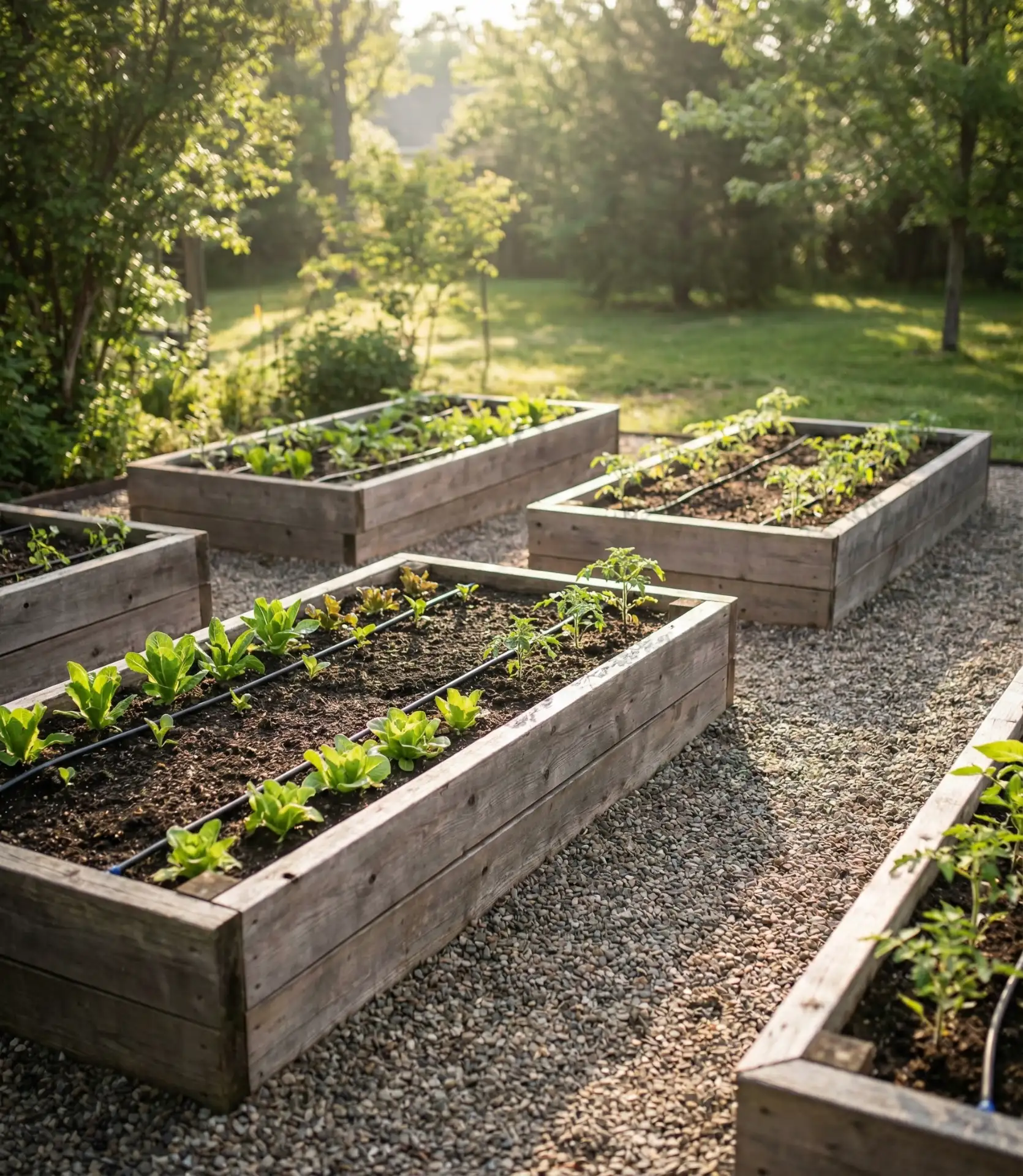 Raised Garden Beds with Drip Irrigation 1