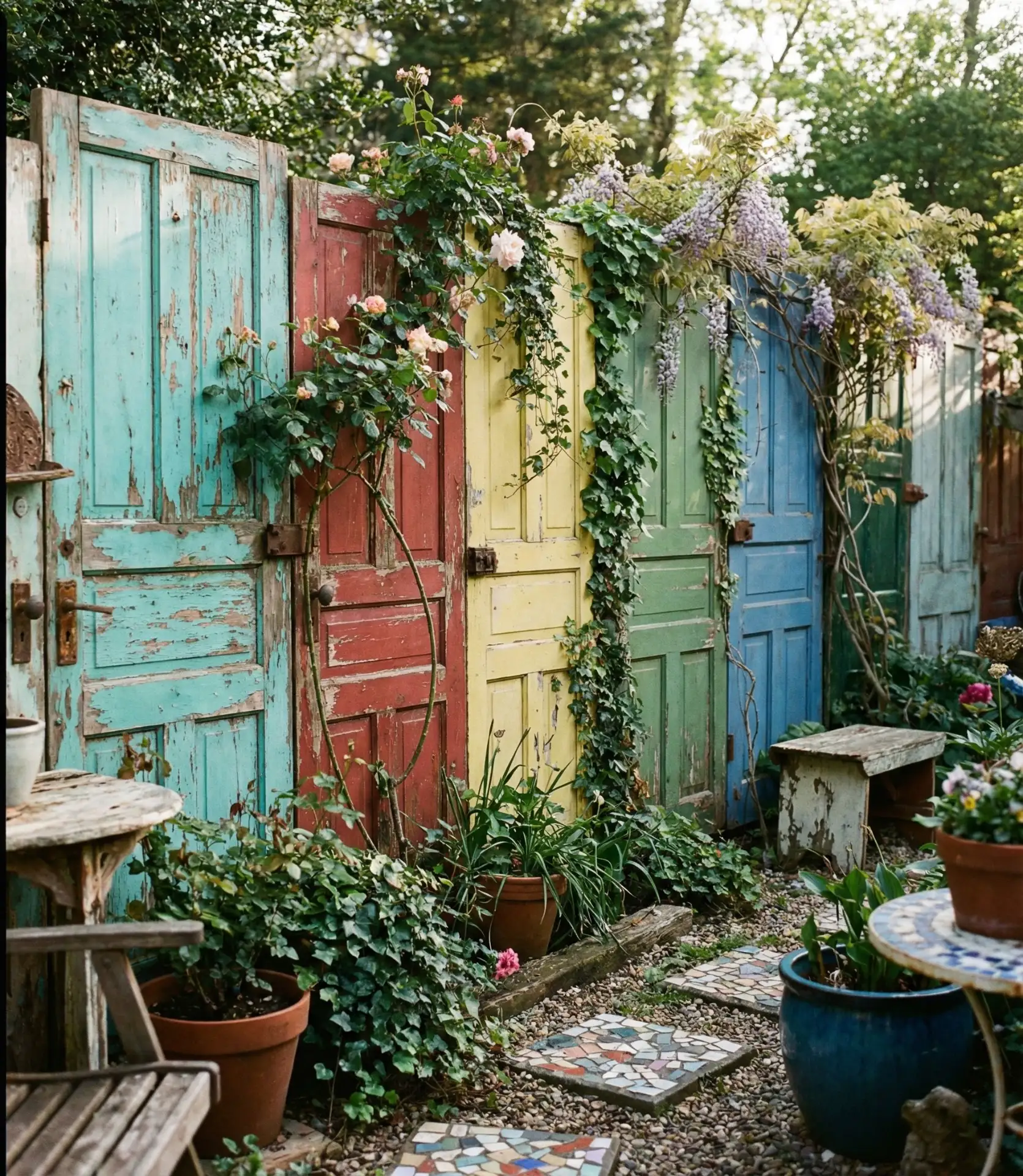 Reclaimed Door Panel Art Fence 1