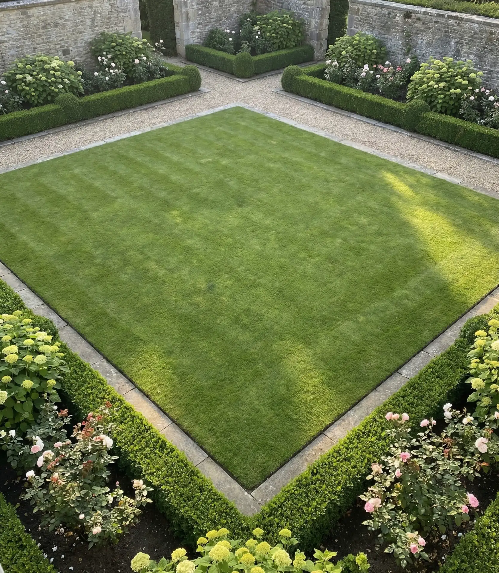 Rectangle Lawn with Defined Border Beds 1