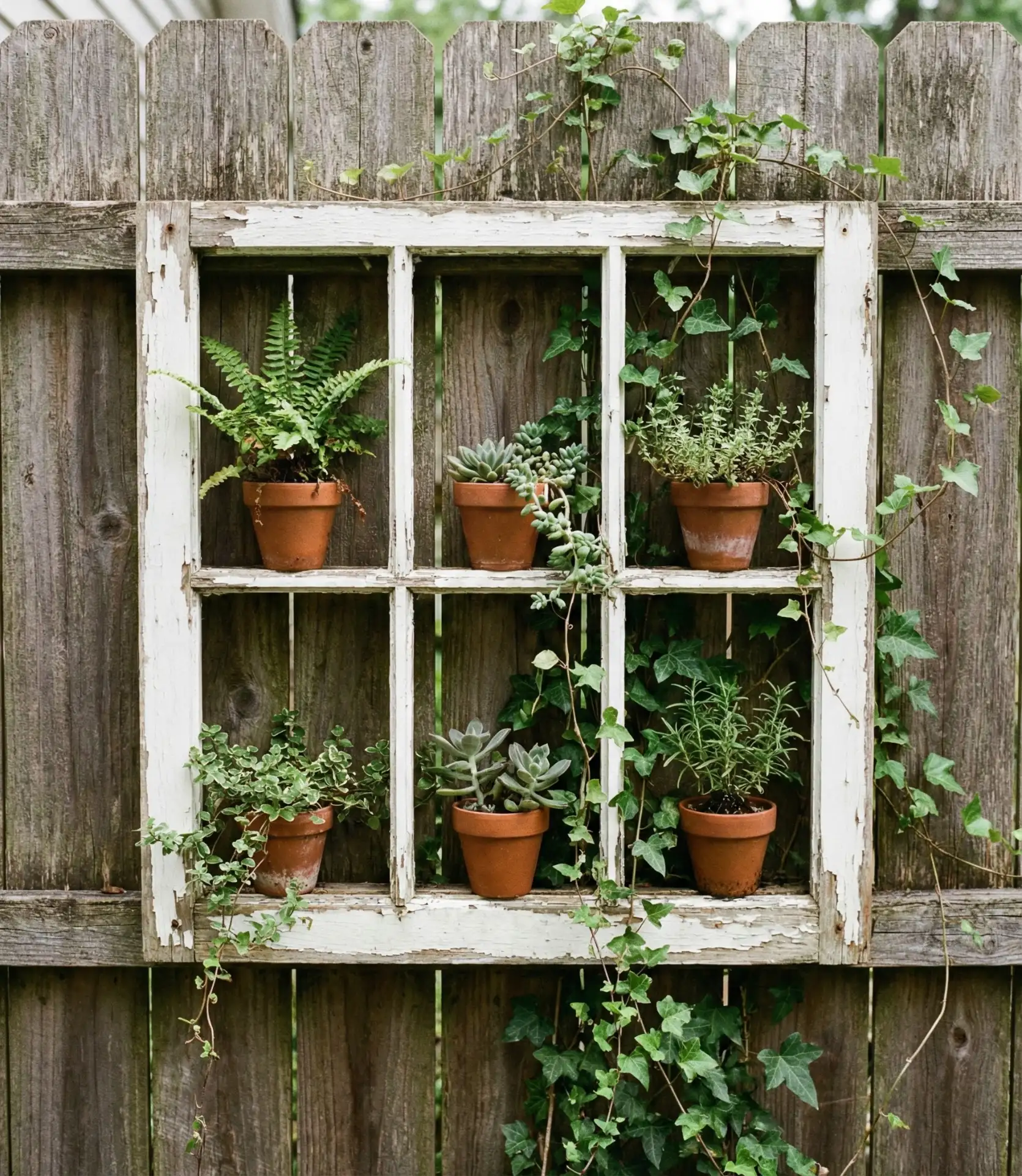 Repurposed Window Frame Planters 1