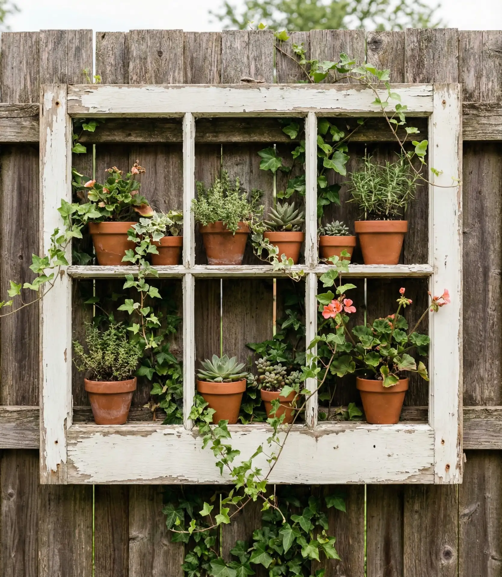 Repurposed Window Frame Planters 2
