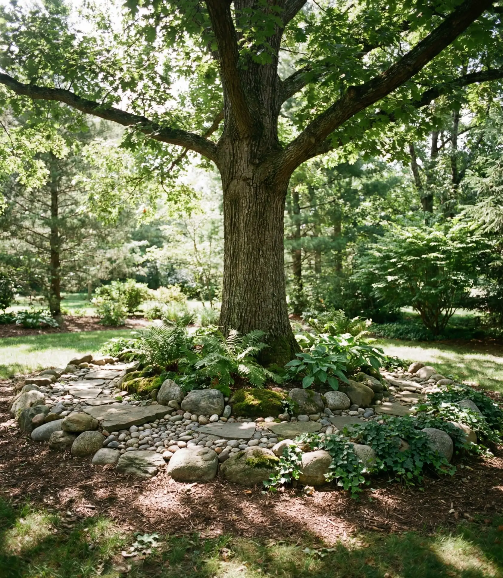 Rock Garden Around Mature Trees 2