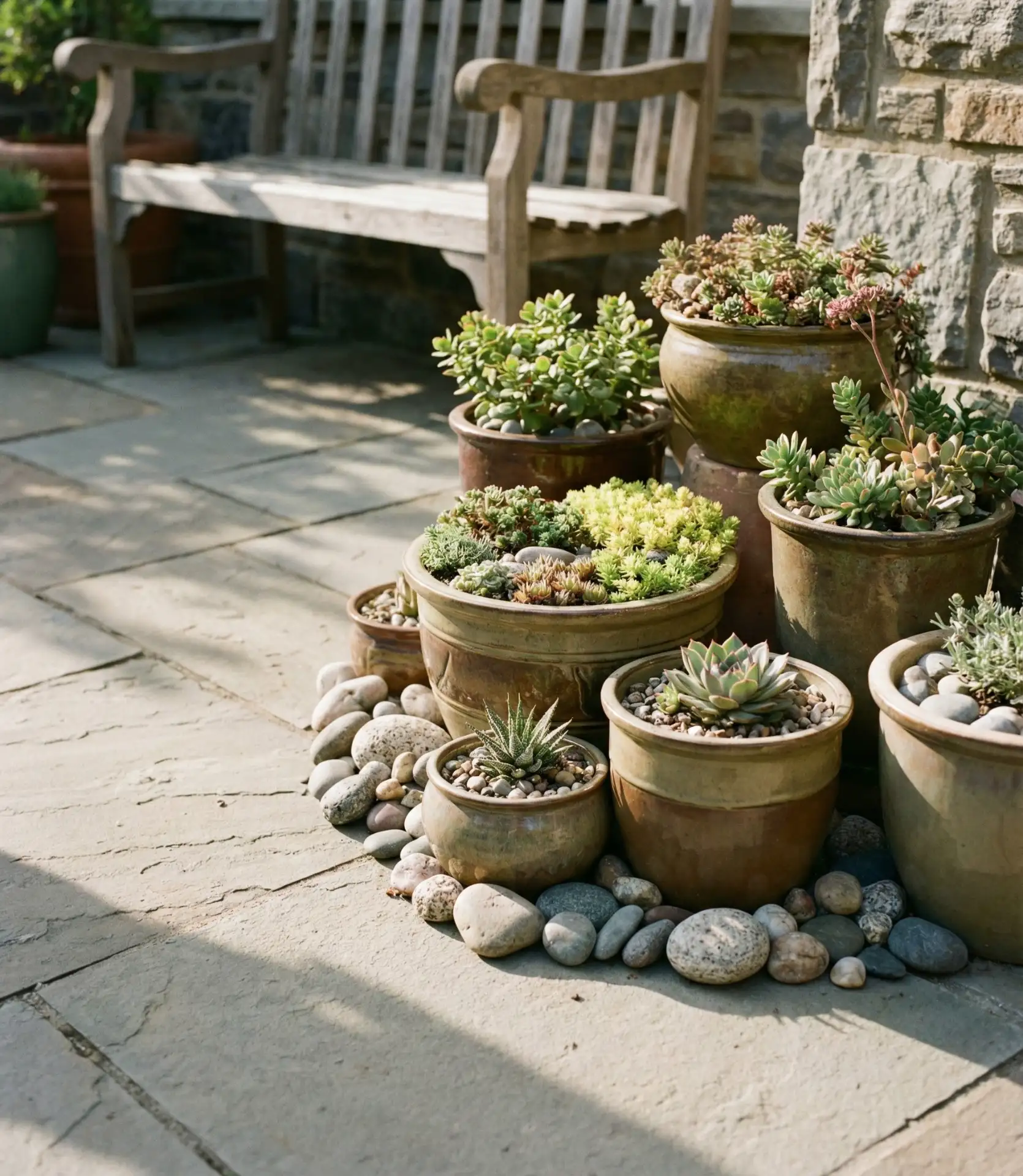 Rock Garden Pots and Planters Display 1