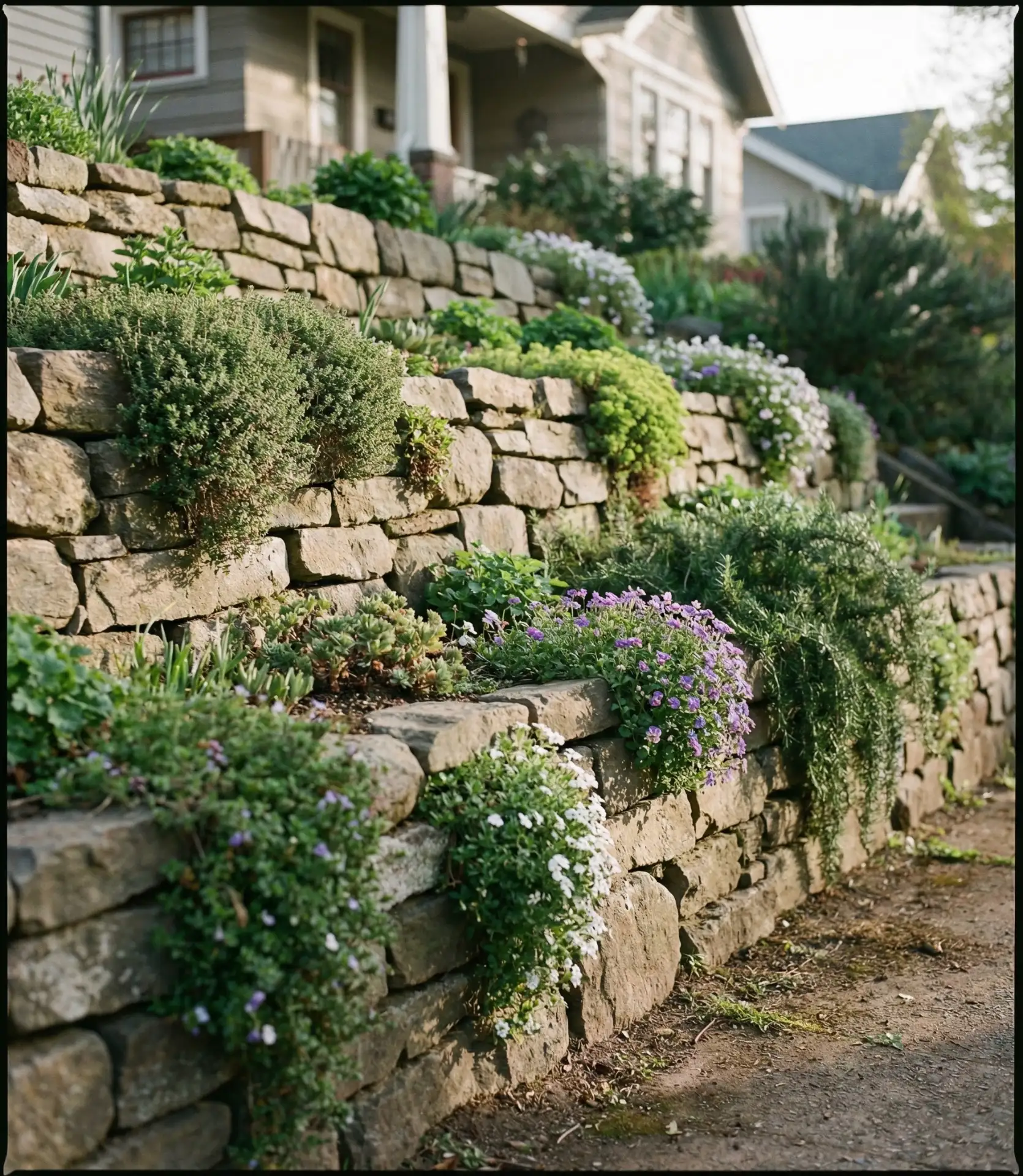 Rock Garden Retaining Wall with Pockets 1
