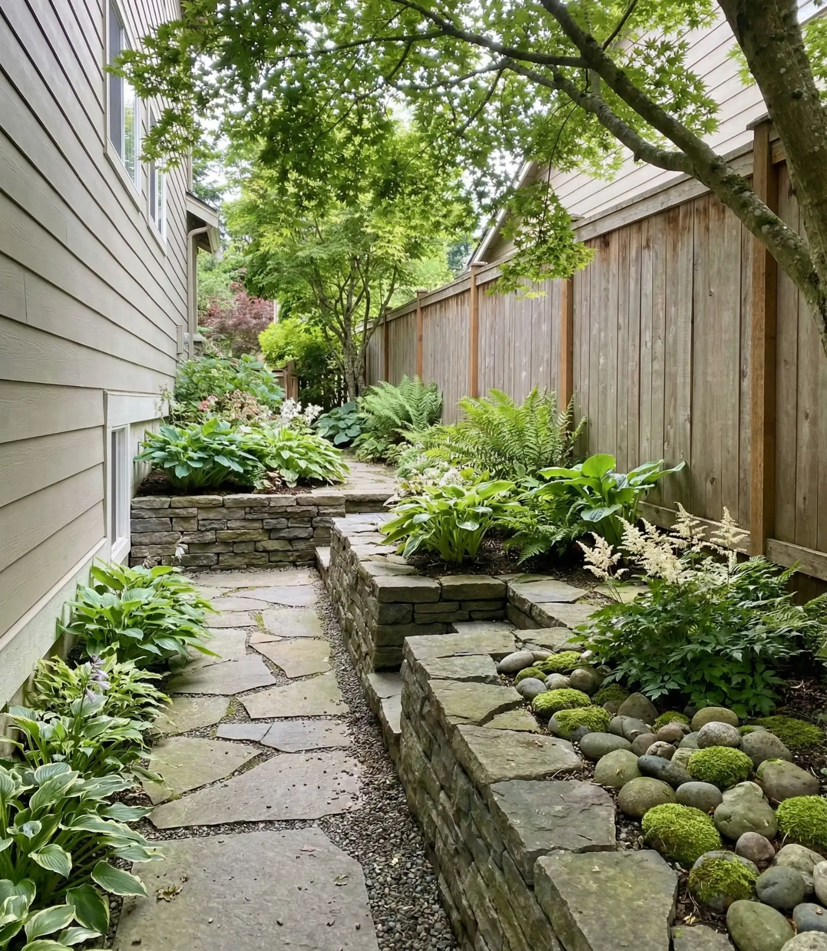 Rock Garden Side of House Transformation 1