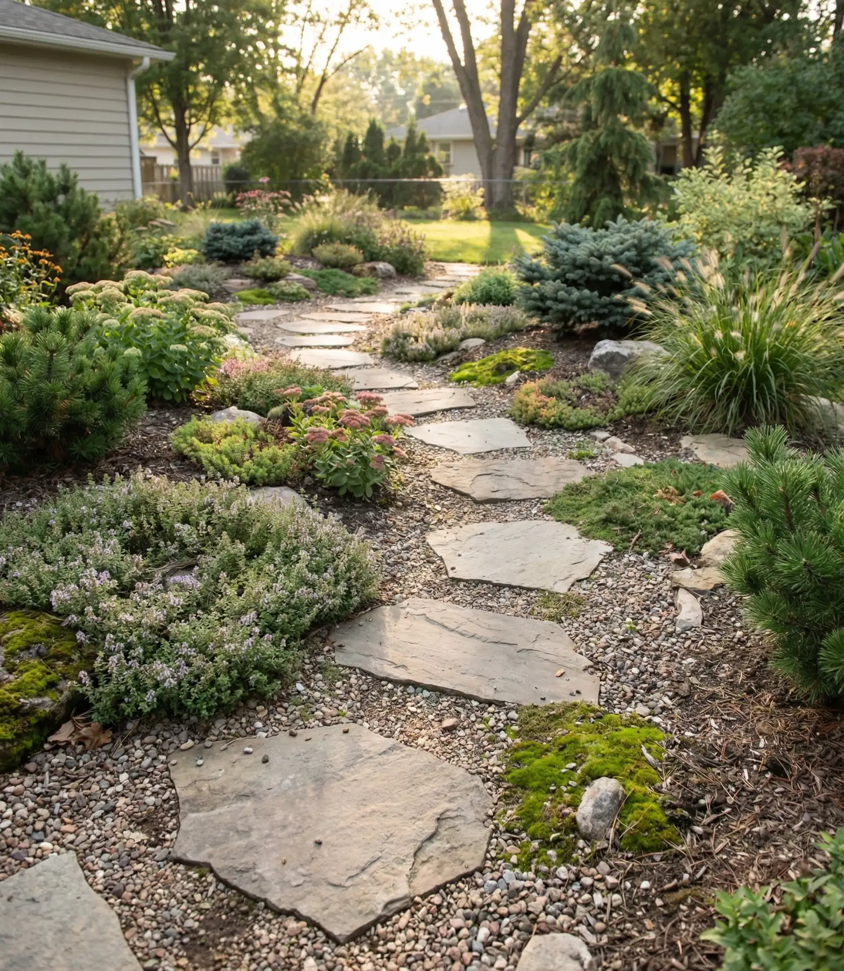 Rock Garden with Stepping Stone Pathway 2