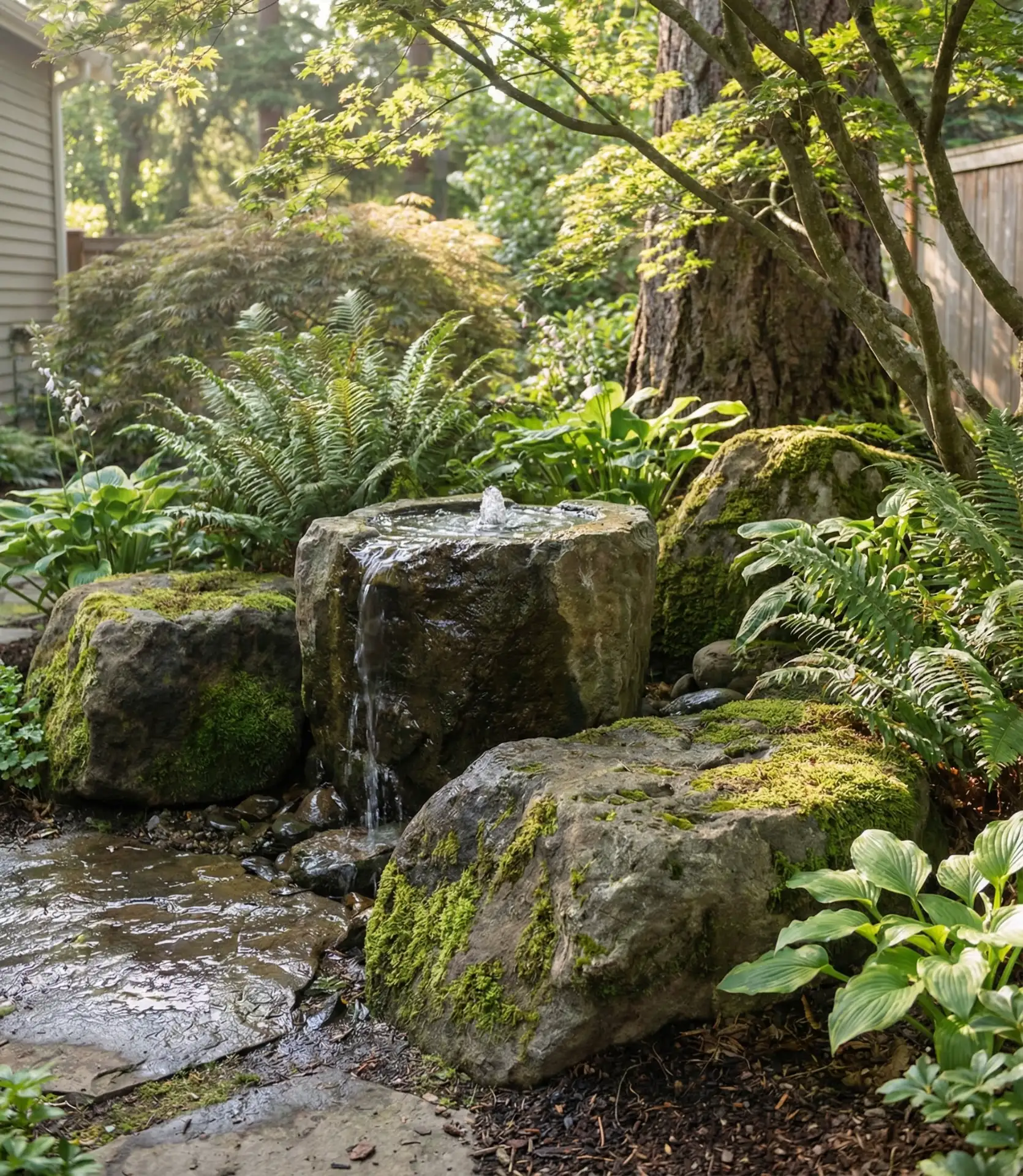 Rock Garden with Water Feature Integration 2