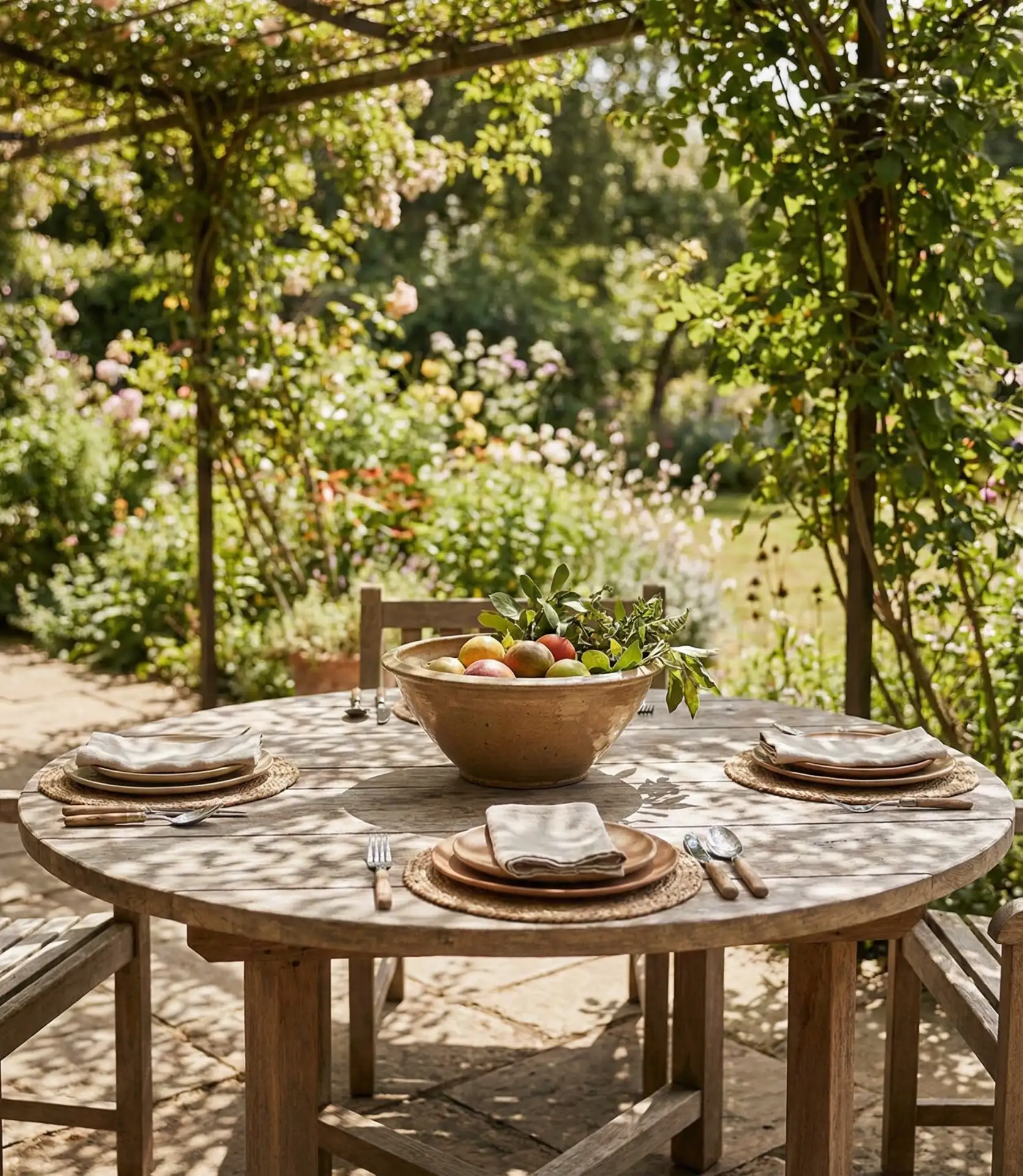 Round Table Settings with Statement Centerpieces 2