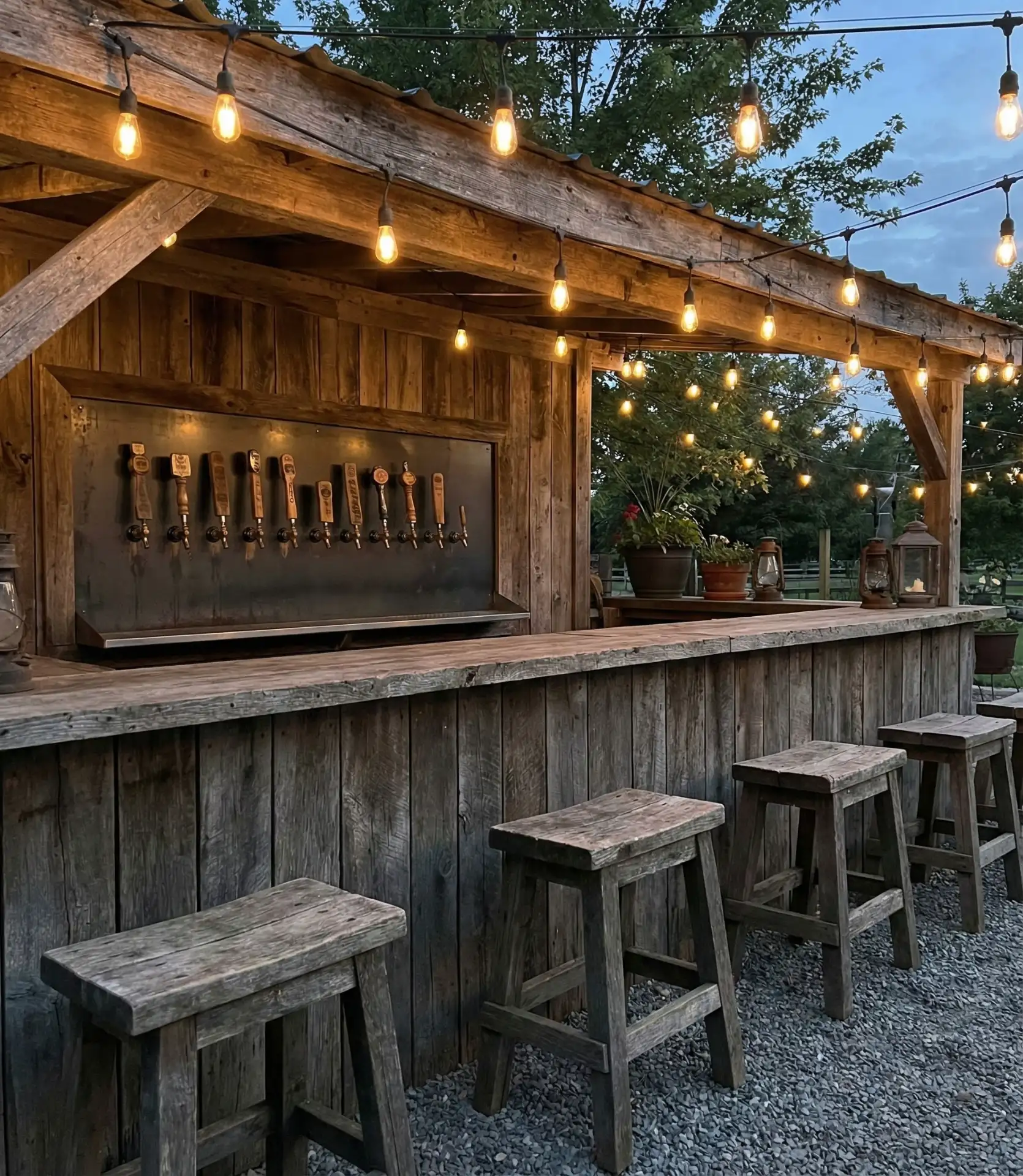 Rustic Barnwood Entertainment Bar 1