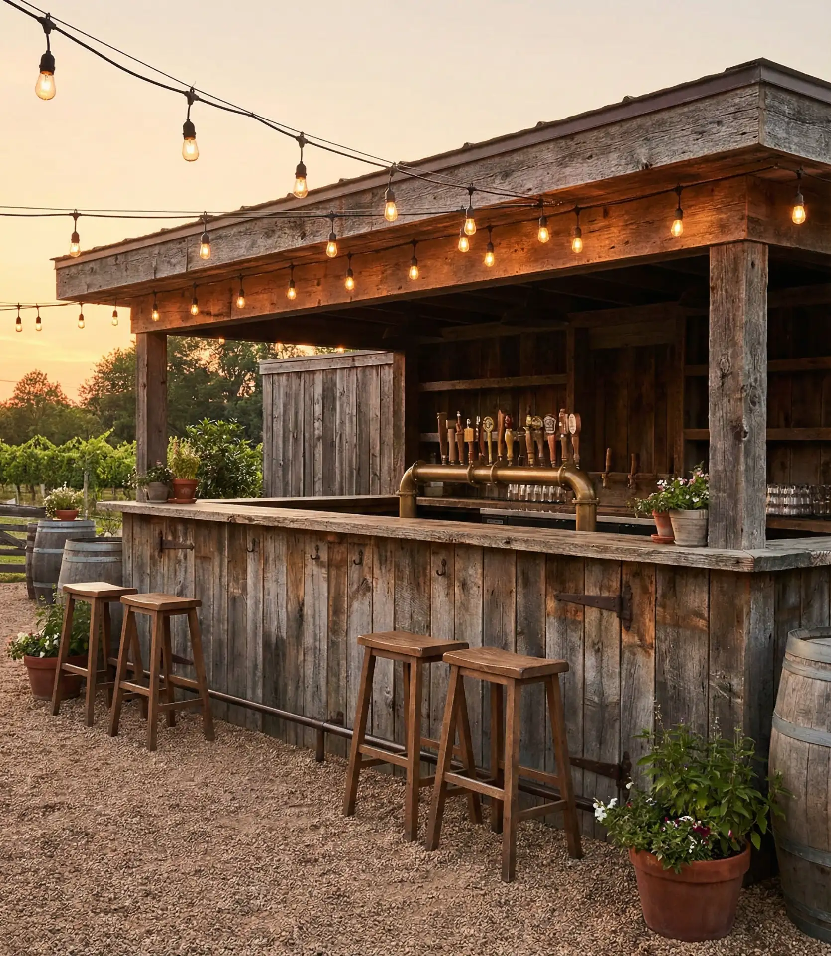 Rustic Barnwood Entertainment Bar 2