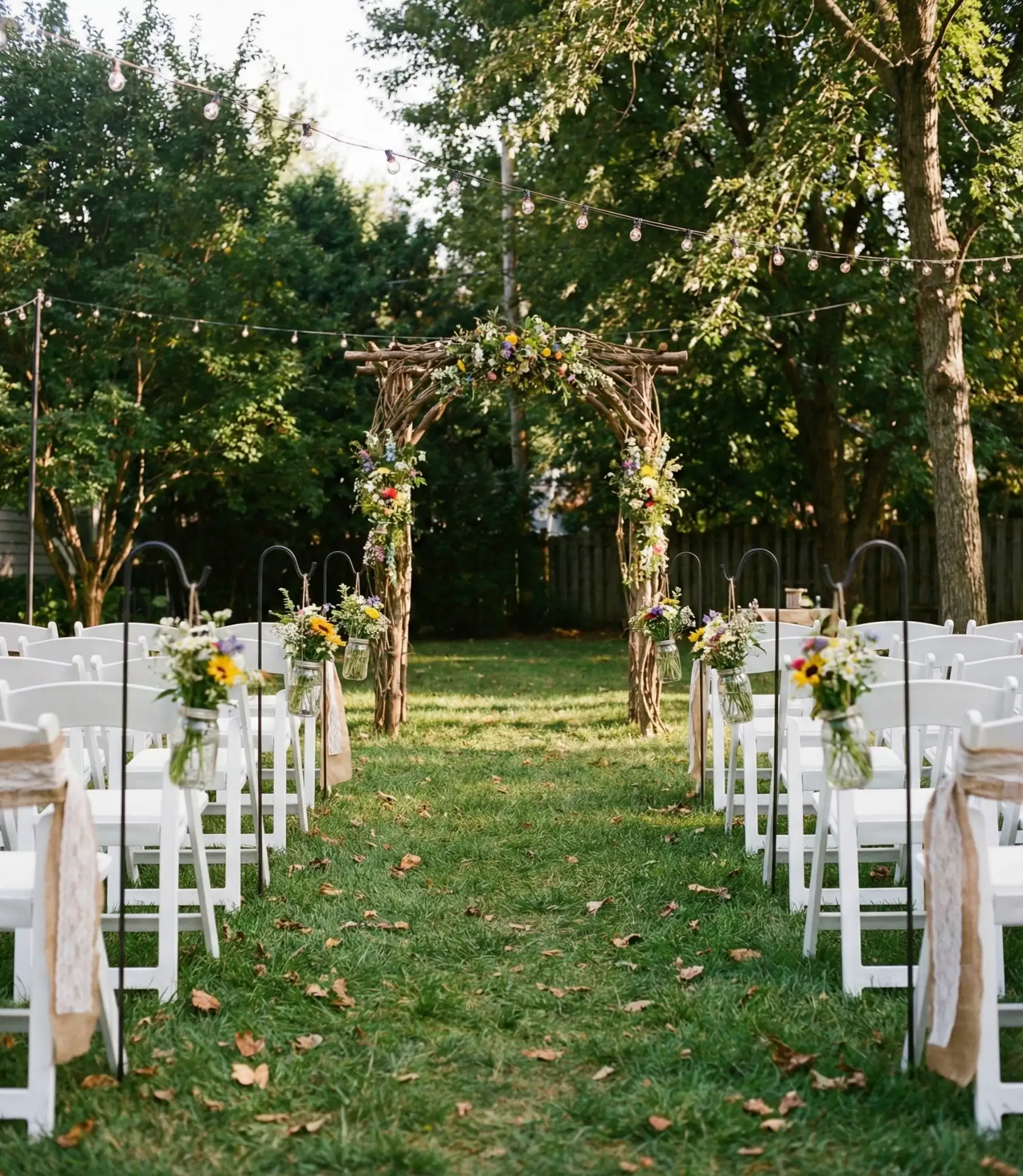 Rustic DIY Wedding Ceremony Lawn 1