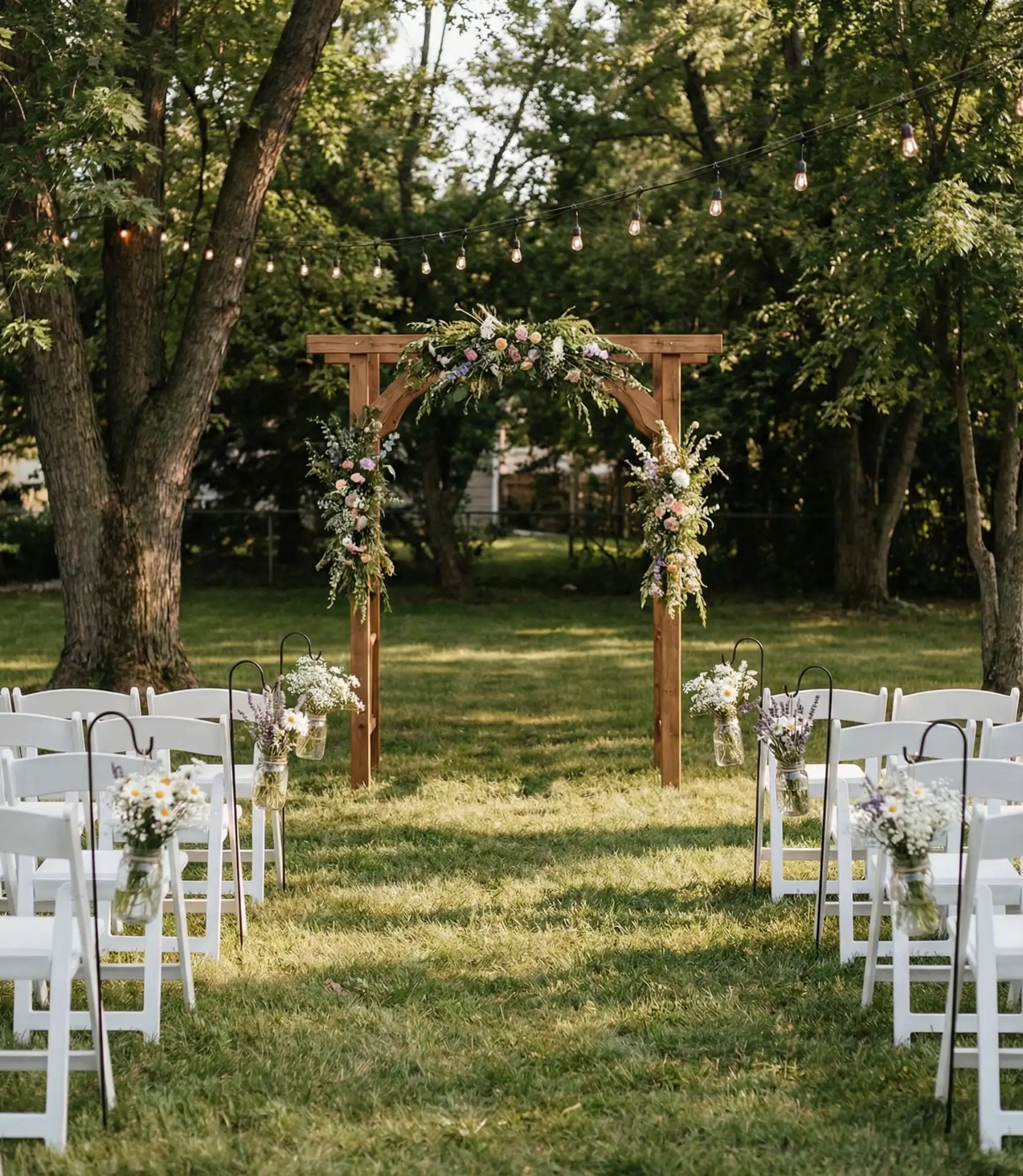 Rustic DIY Wedding Ceremony Lawn 2
