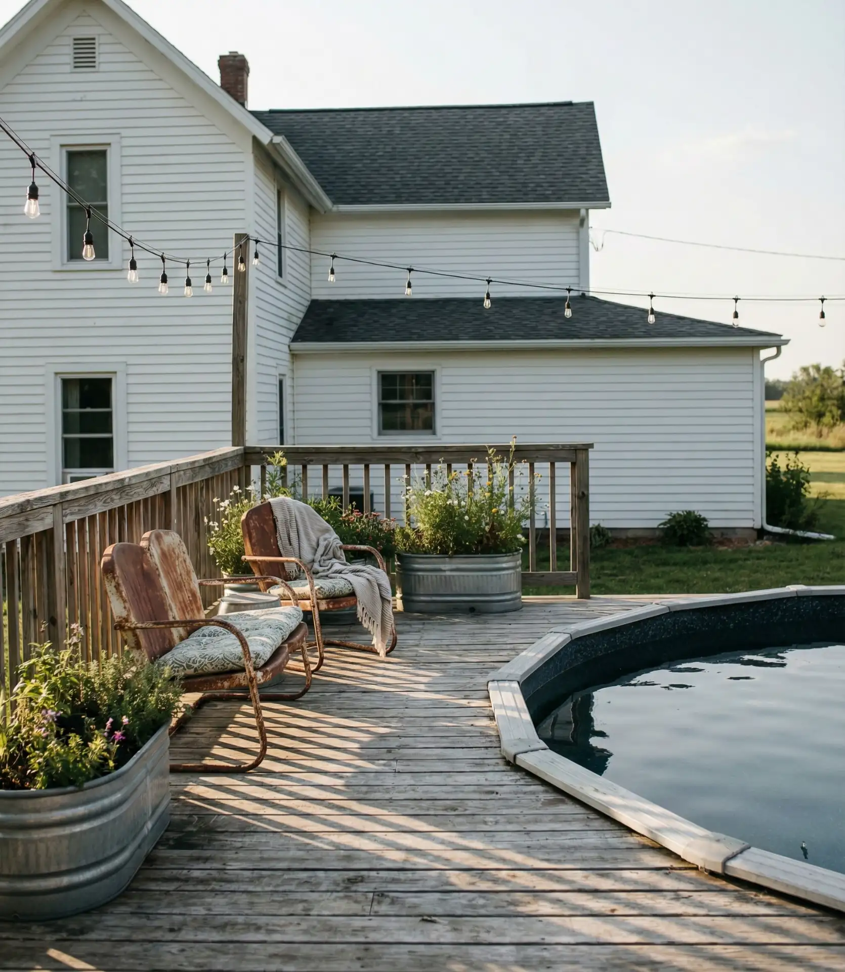 Rustic Farmhouse Pool with Vintage Touches 2