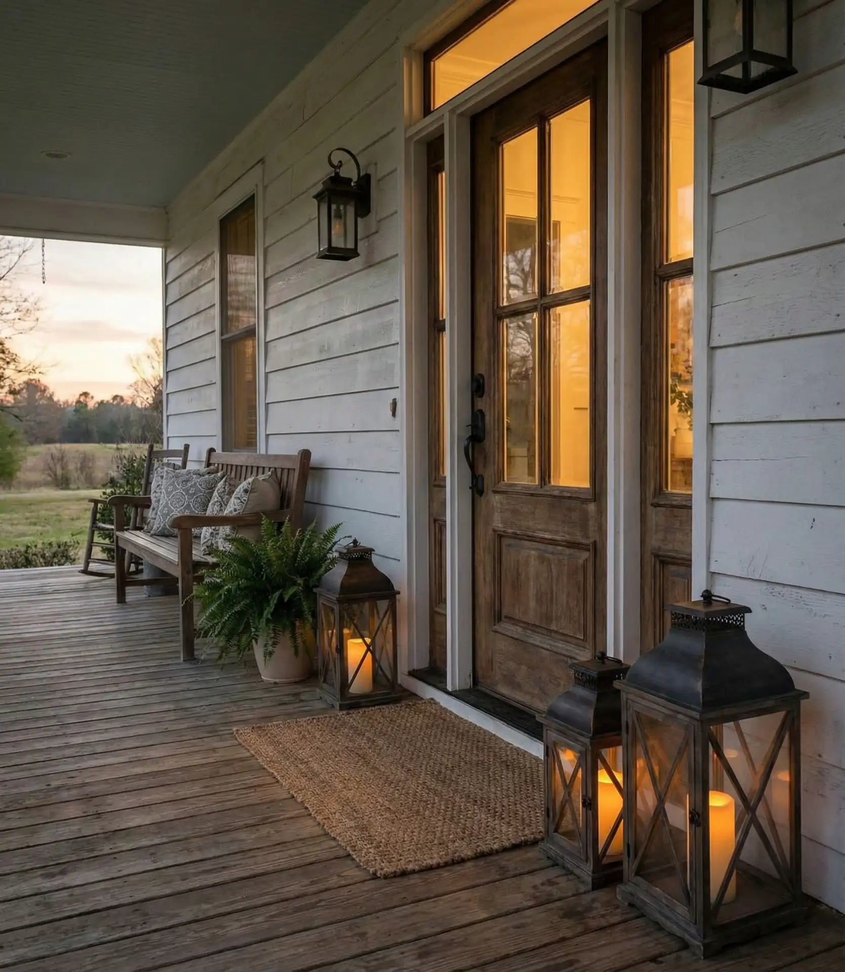 Rustic Lanterns for Modern Farmhouse Exteriors 1