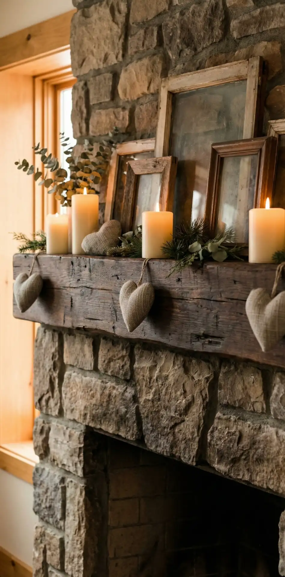 Rustic Mantle with Candlelight 2
