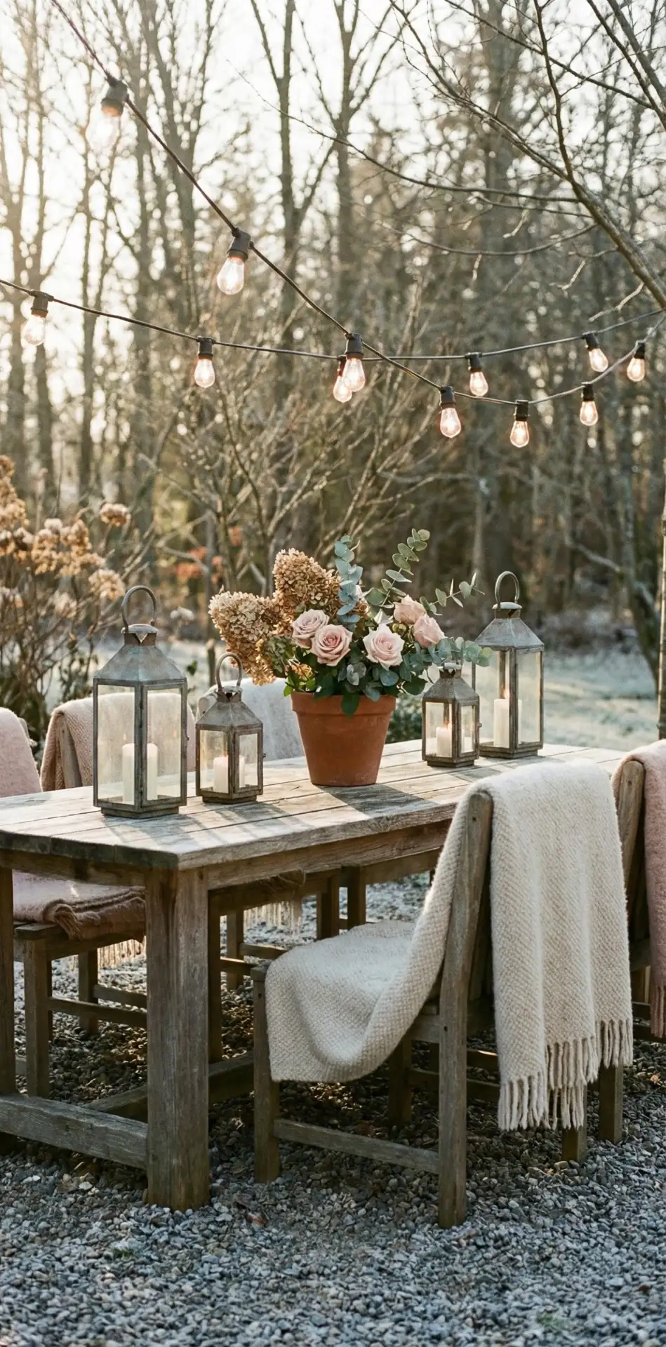 Rustic Outdoor Table for Two 2