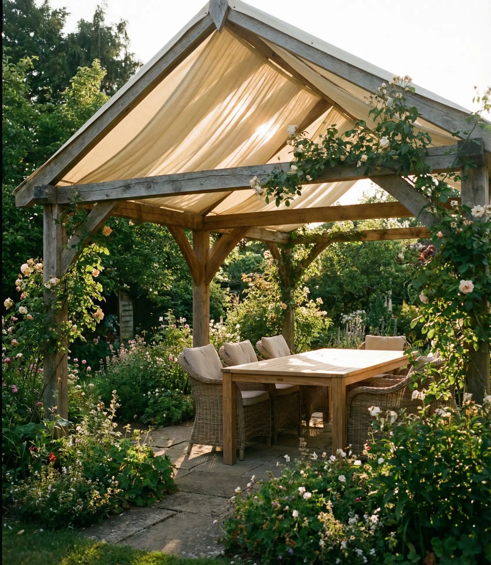 Simple Gazebo Frame With Fabric Top 2