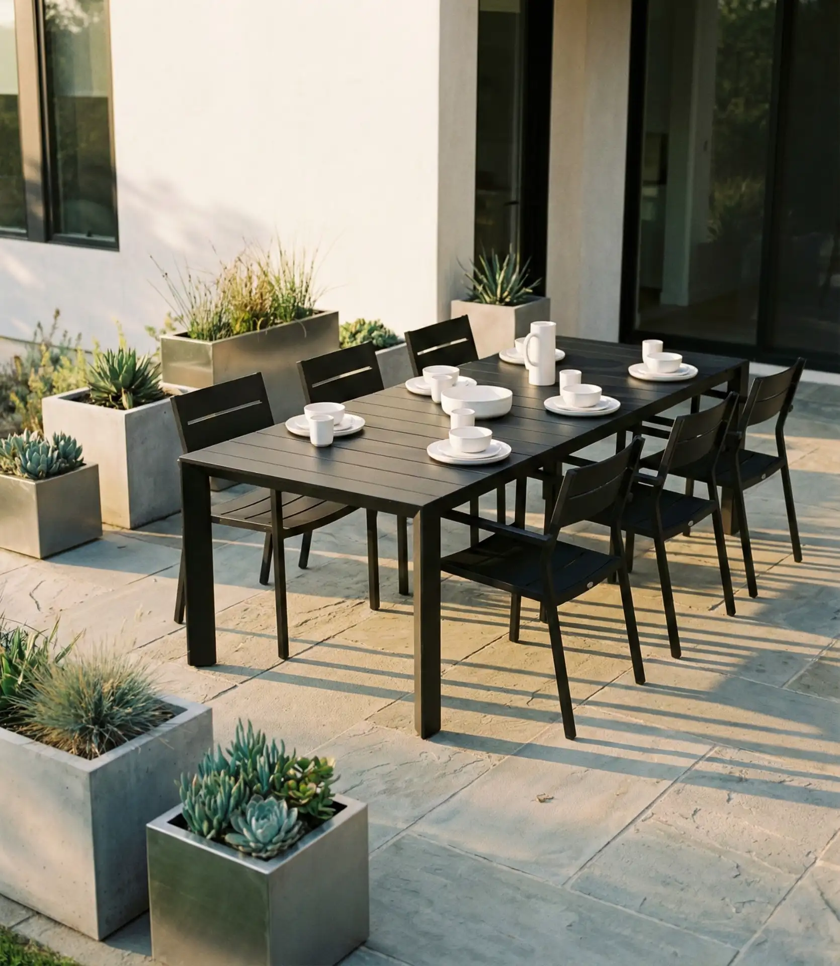 Sleek Black Aluminum Dining Collection 1