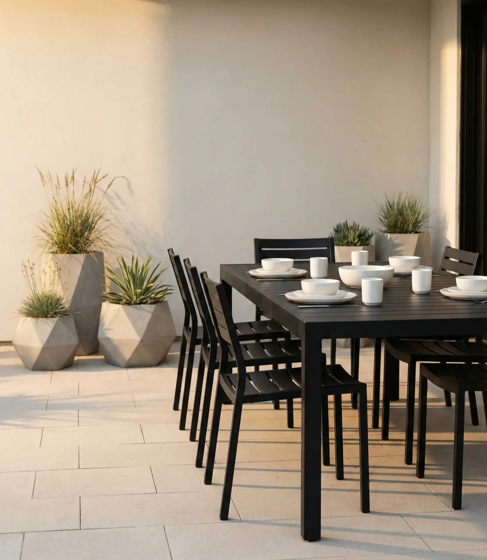 Sleek Black Aluminum Dining Collection 2