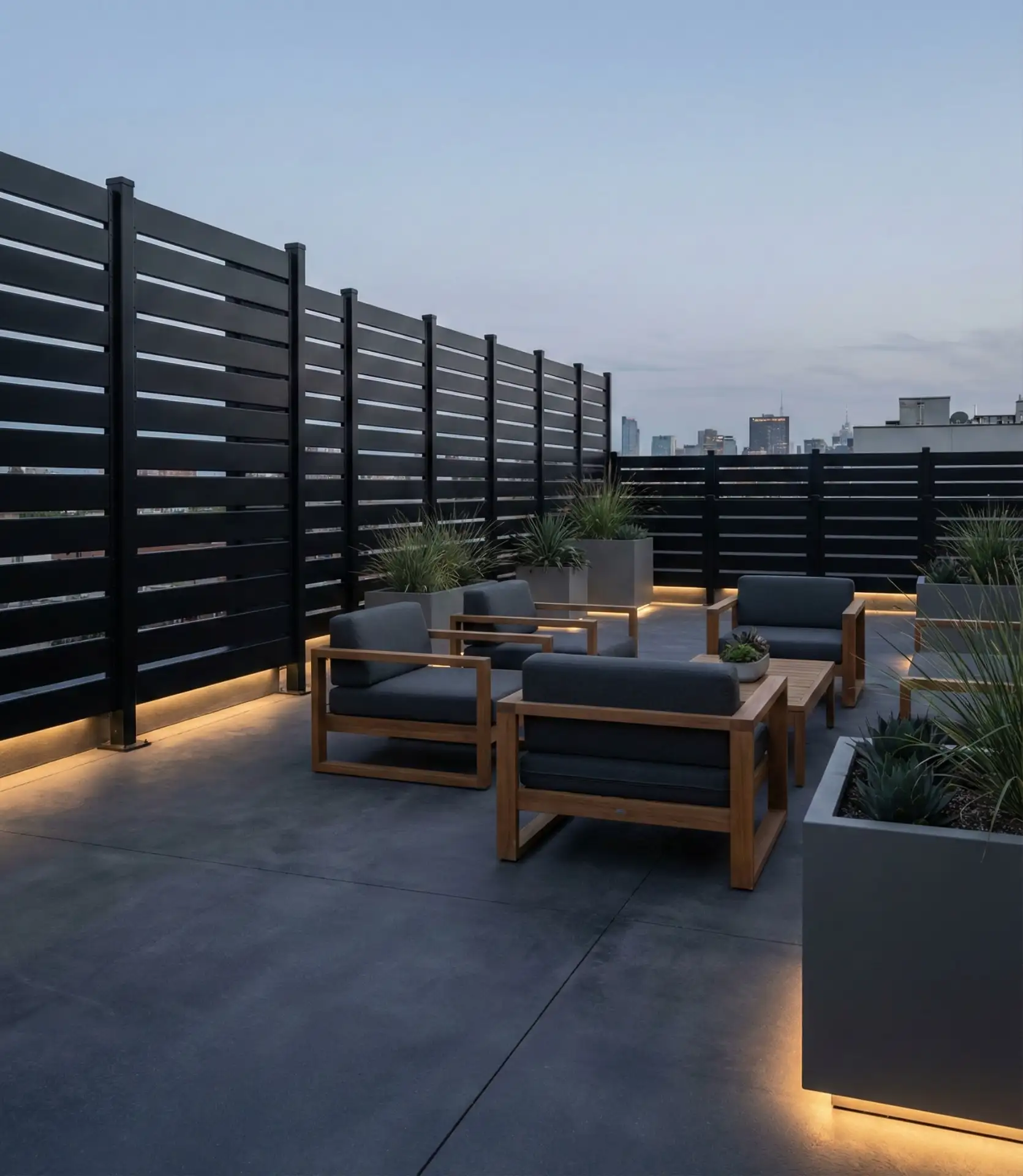 Sleek Black Aluminum Privacy Screen 1