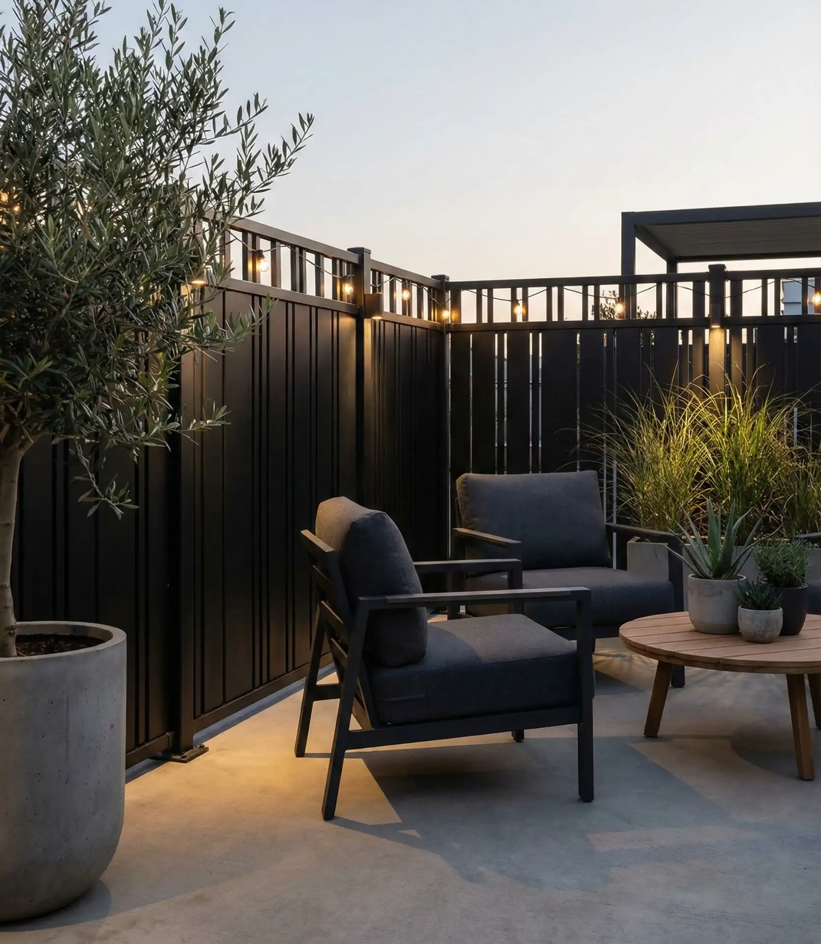 Sleek Black Aluminum Privacy Screen 2