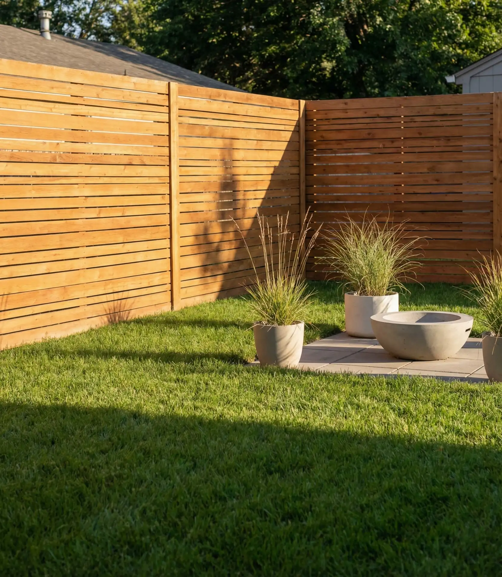 Sleek Horizontal Wood Slat Perimeter 1