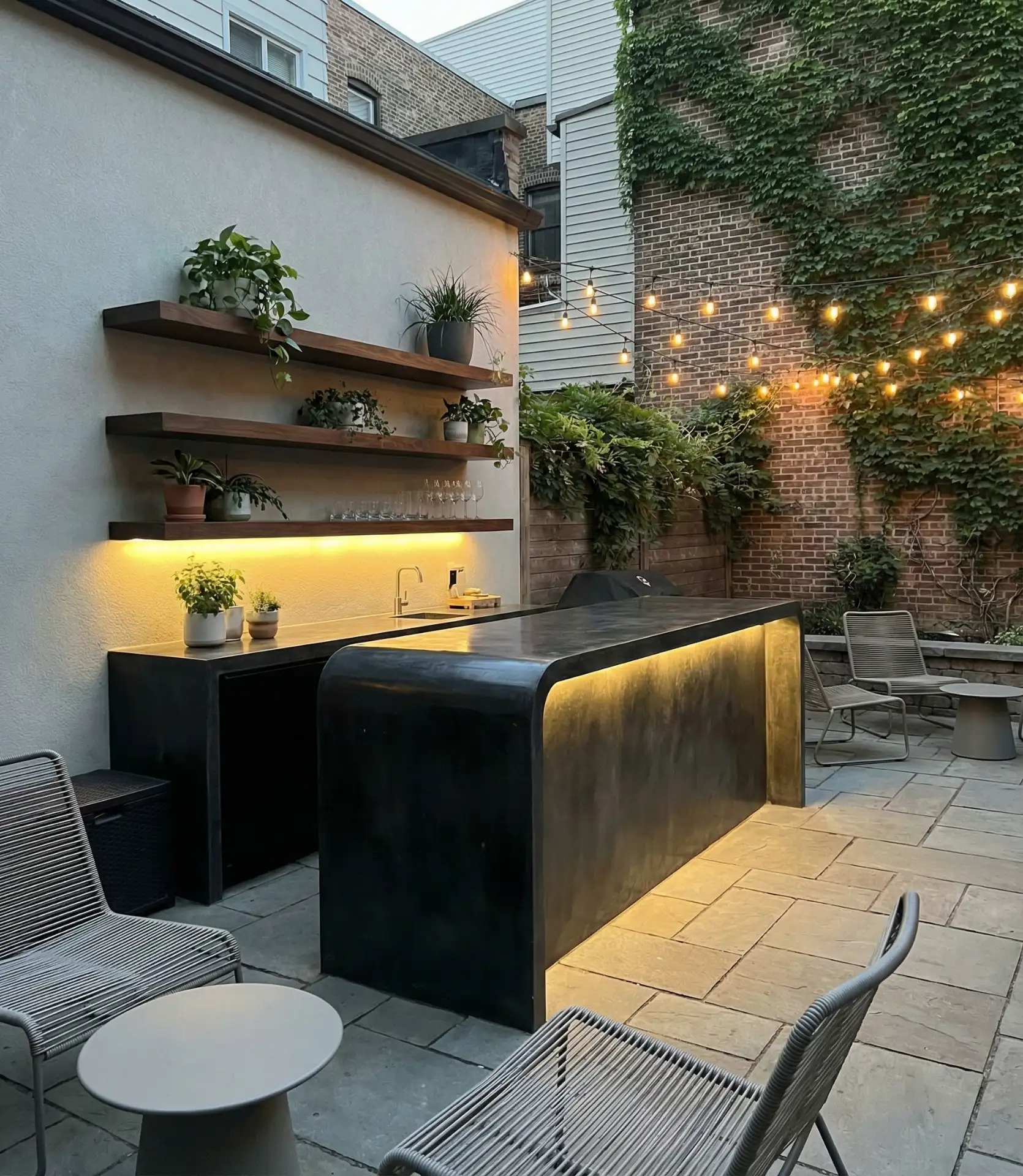 Sleek Modern Concrete Counter Bar 2