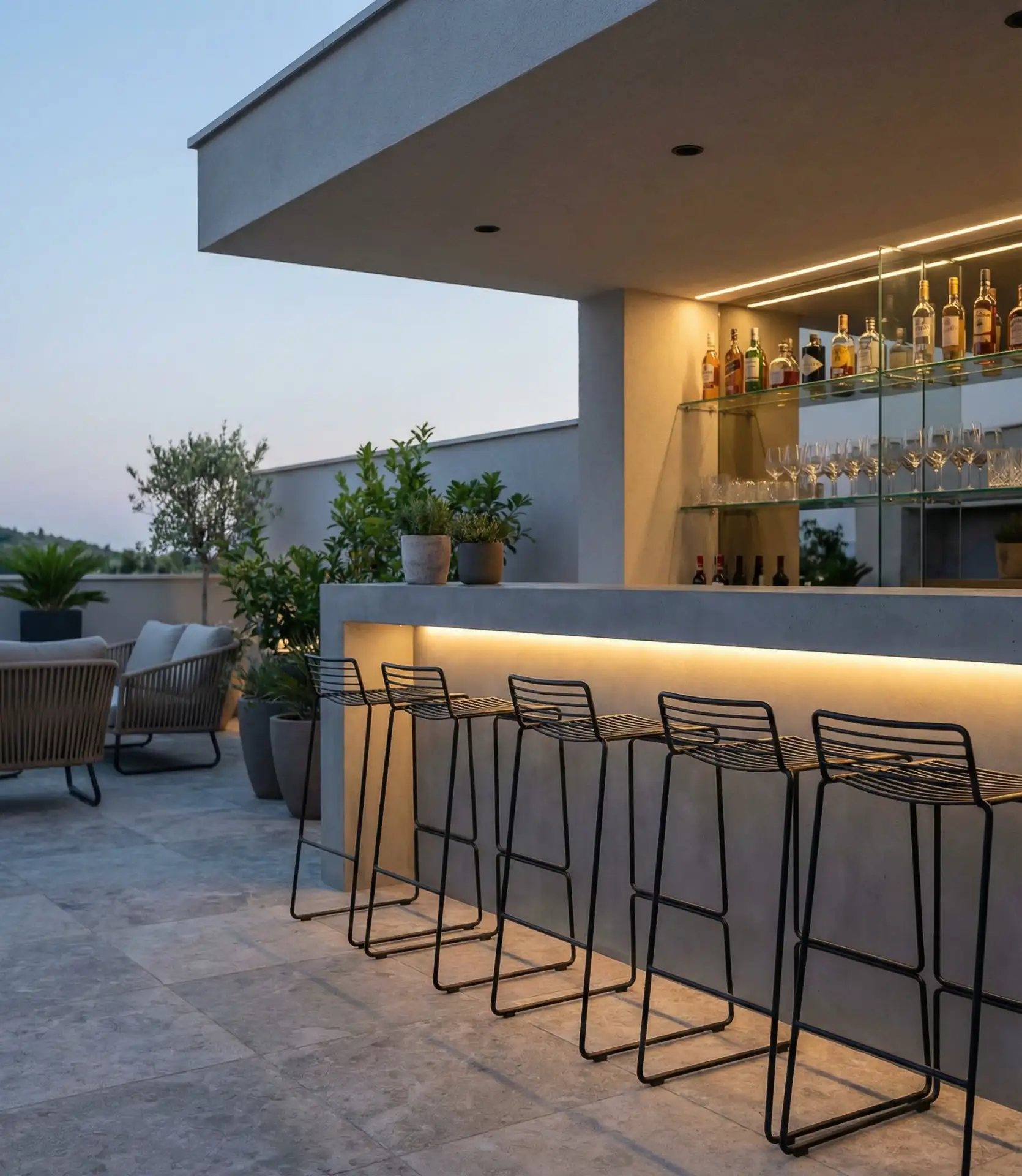 Sleek Modern Outdoor Kitchen Counter 2