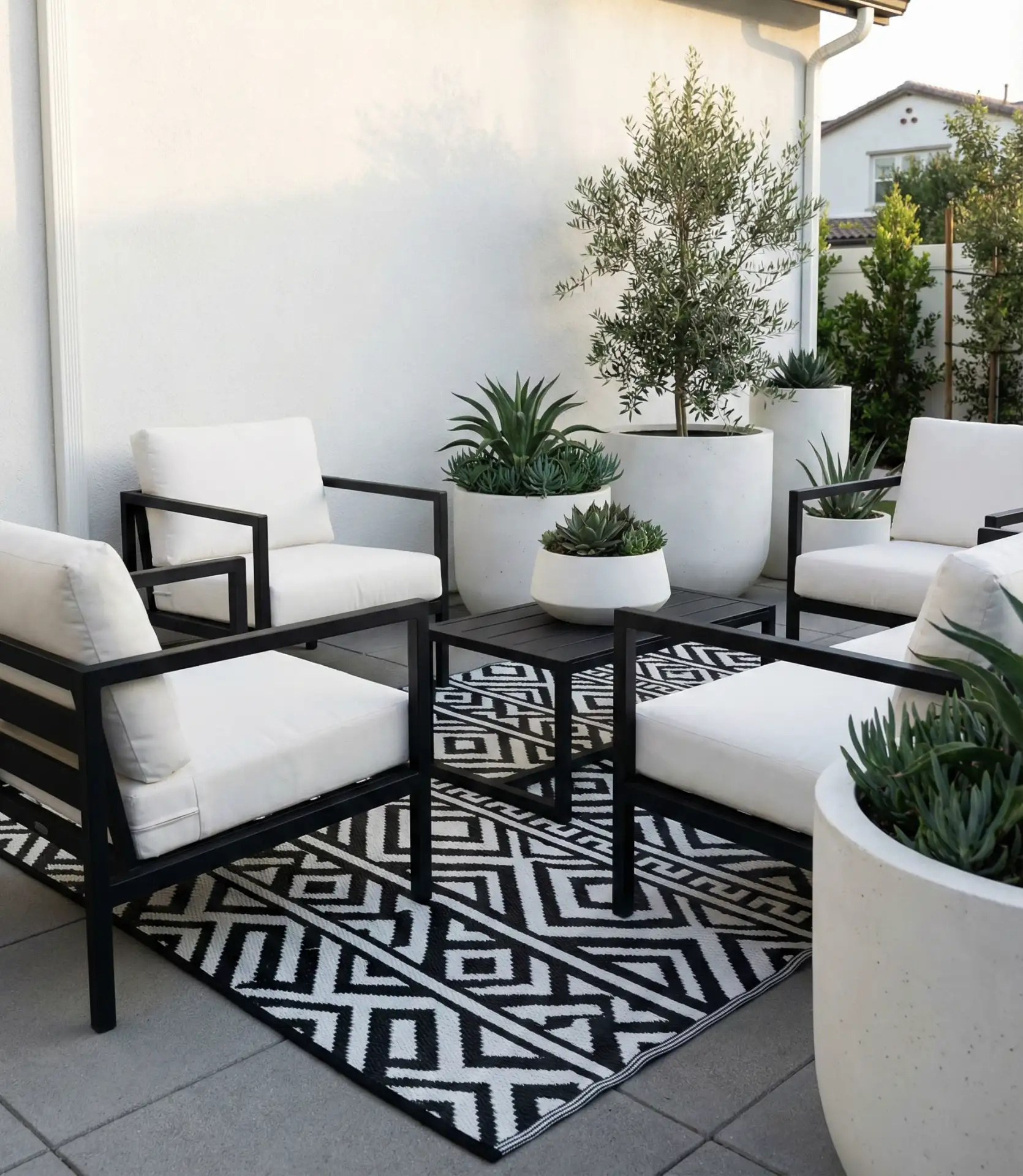 Sophisticated Black and White Patio 1