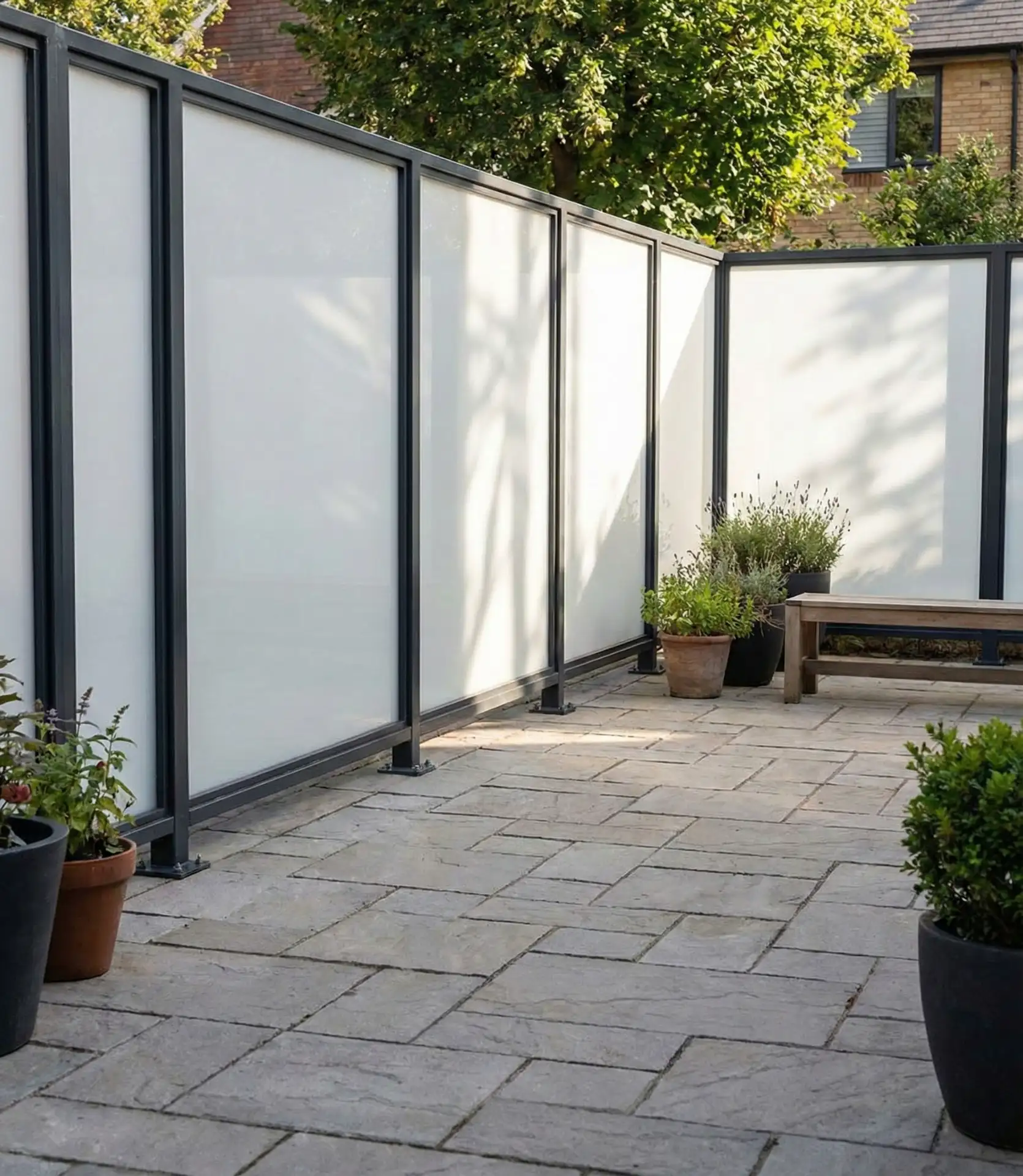 Steel Frame with Frosted Panel Inserts 1